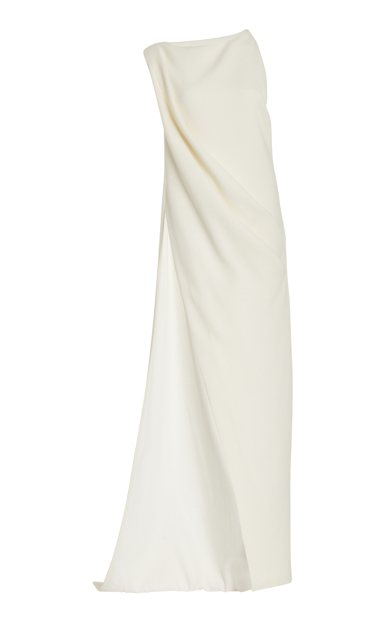 Brandon Maxwell The Tate Boat Neck Virgin-wool Top Gown In Ivory