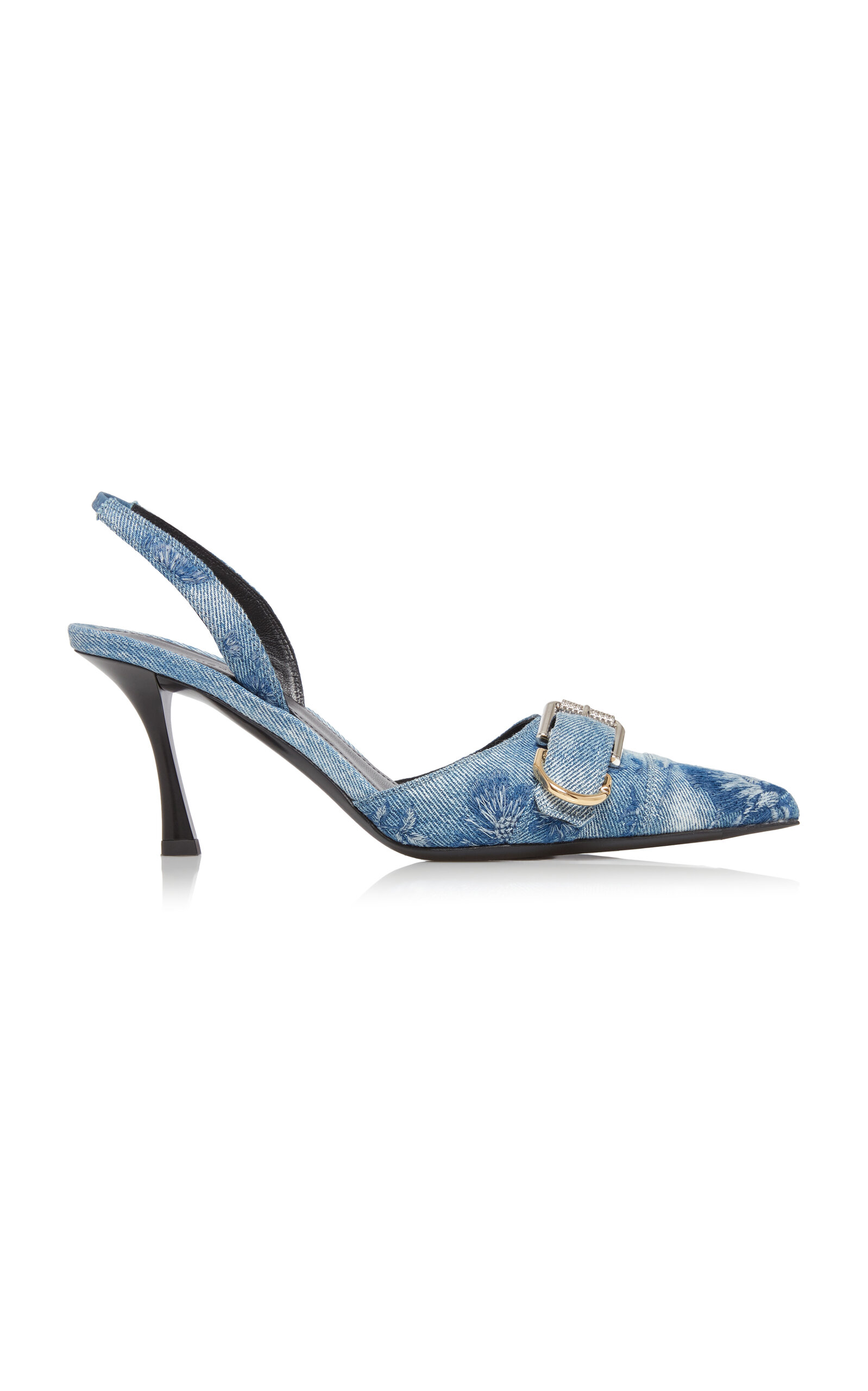Givenchy Voyou Buckle-Detailed Leather Slingback Pumps - Blue