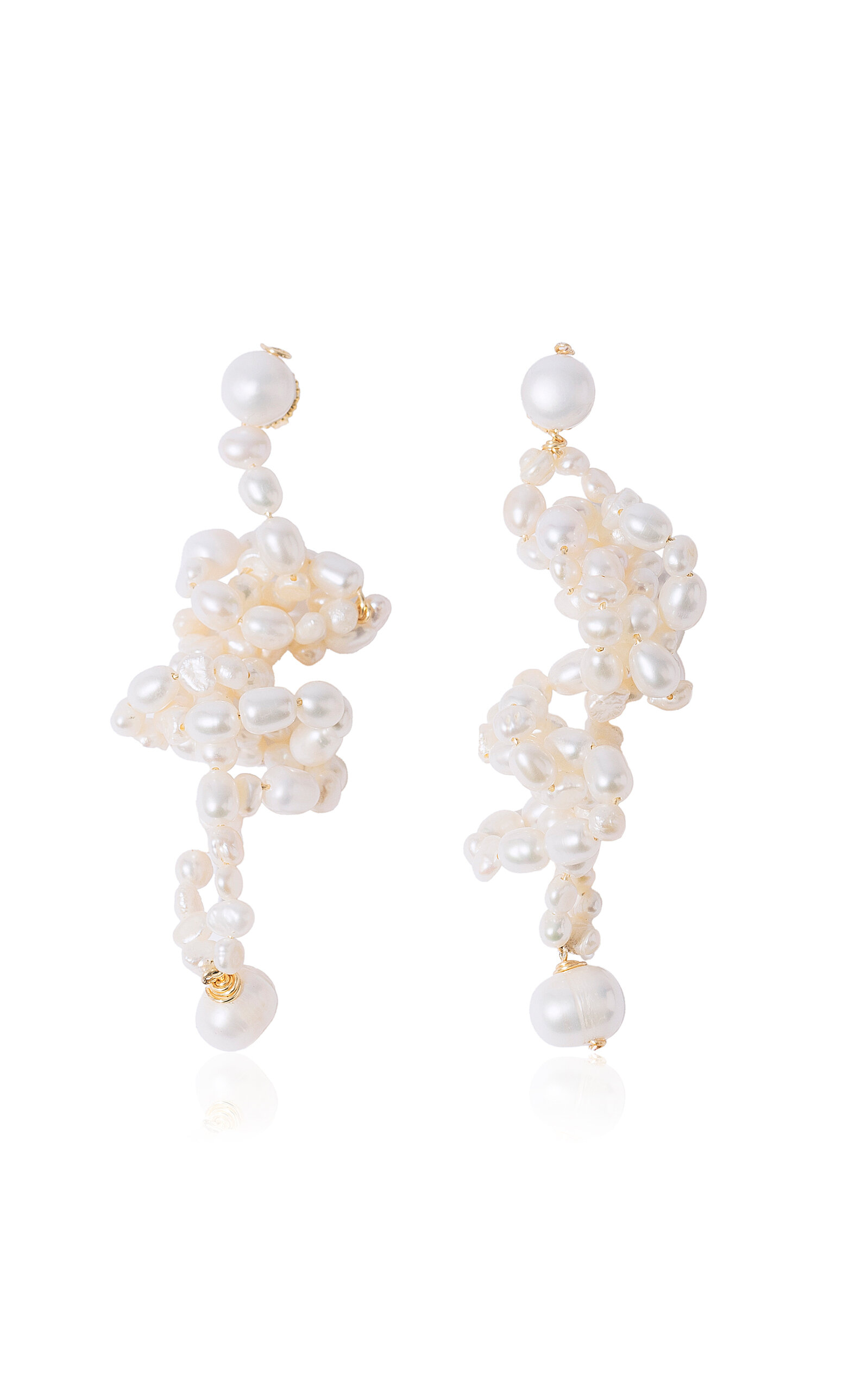 White Lotus Pearl Earrings