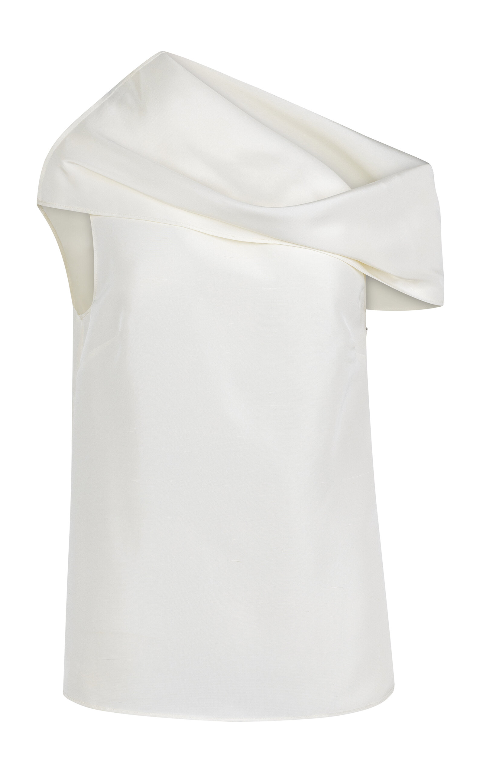Heirlome Off-the-shoulder Silk-shantung Top In Ivory