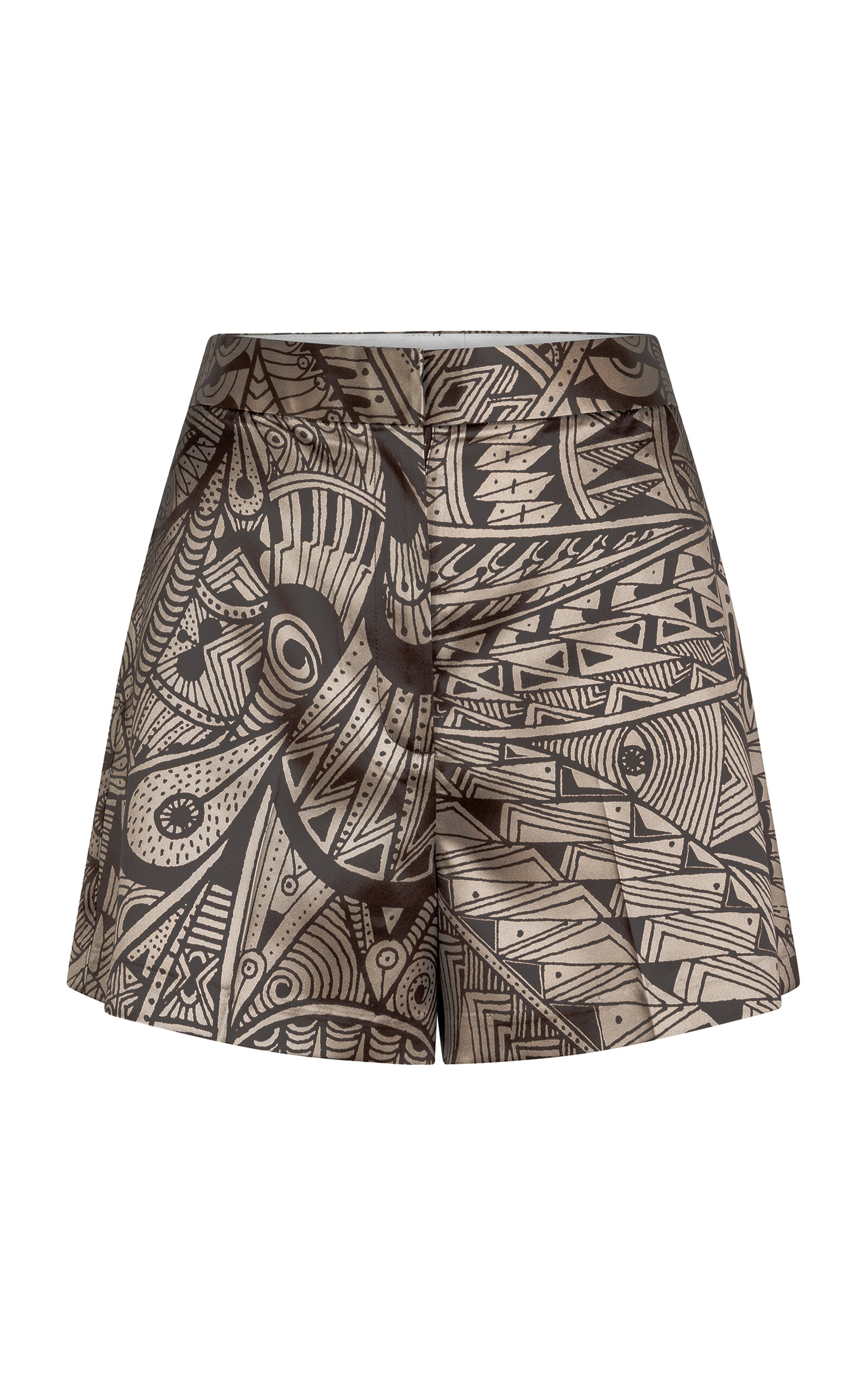 Heirlome Printed Silk-satin Shorts