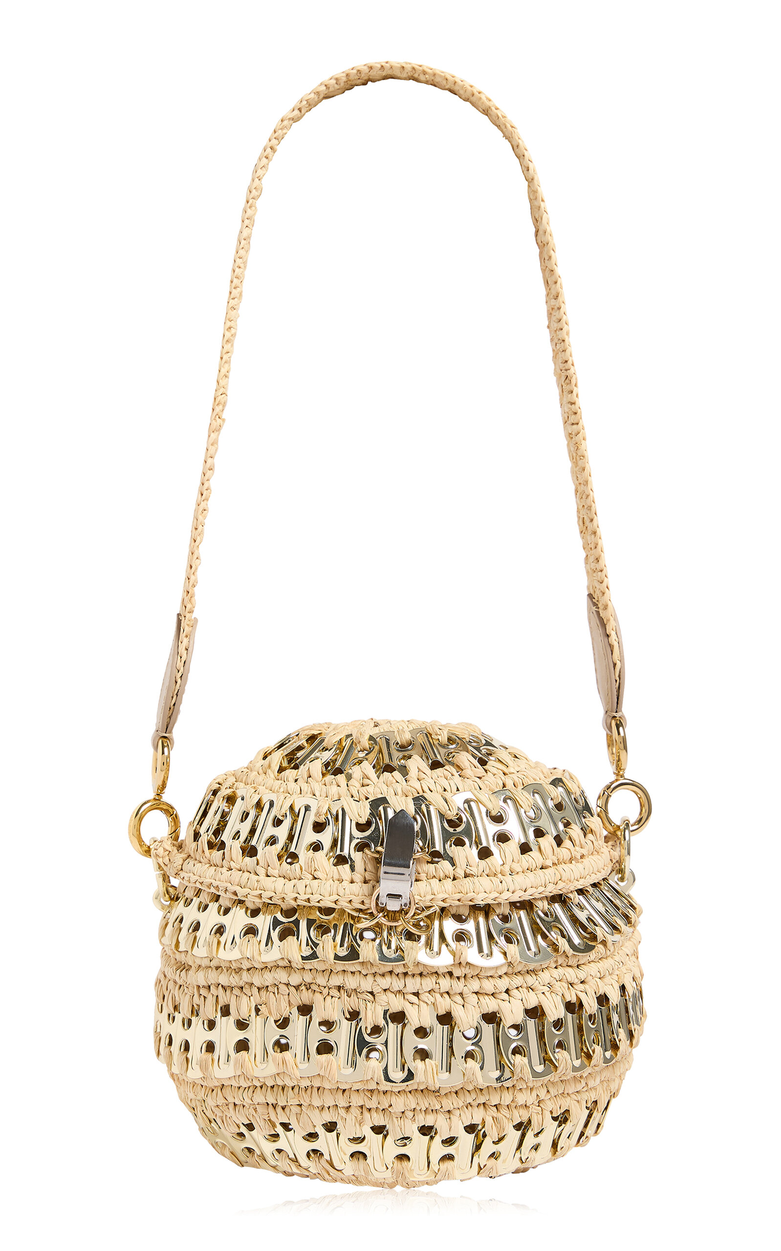 Rabanne 1969 Raffia and Brass Ball Bag - Gold - OS