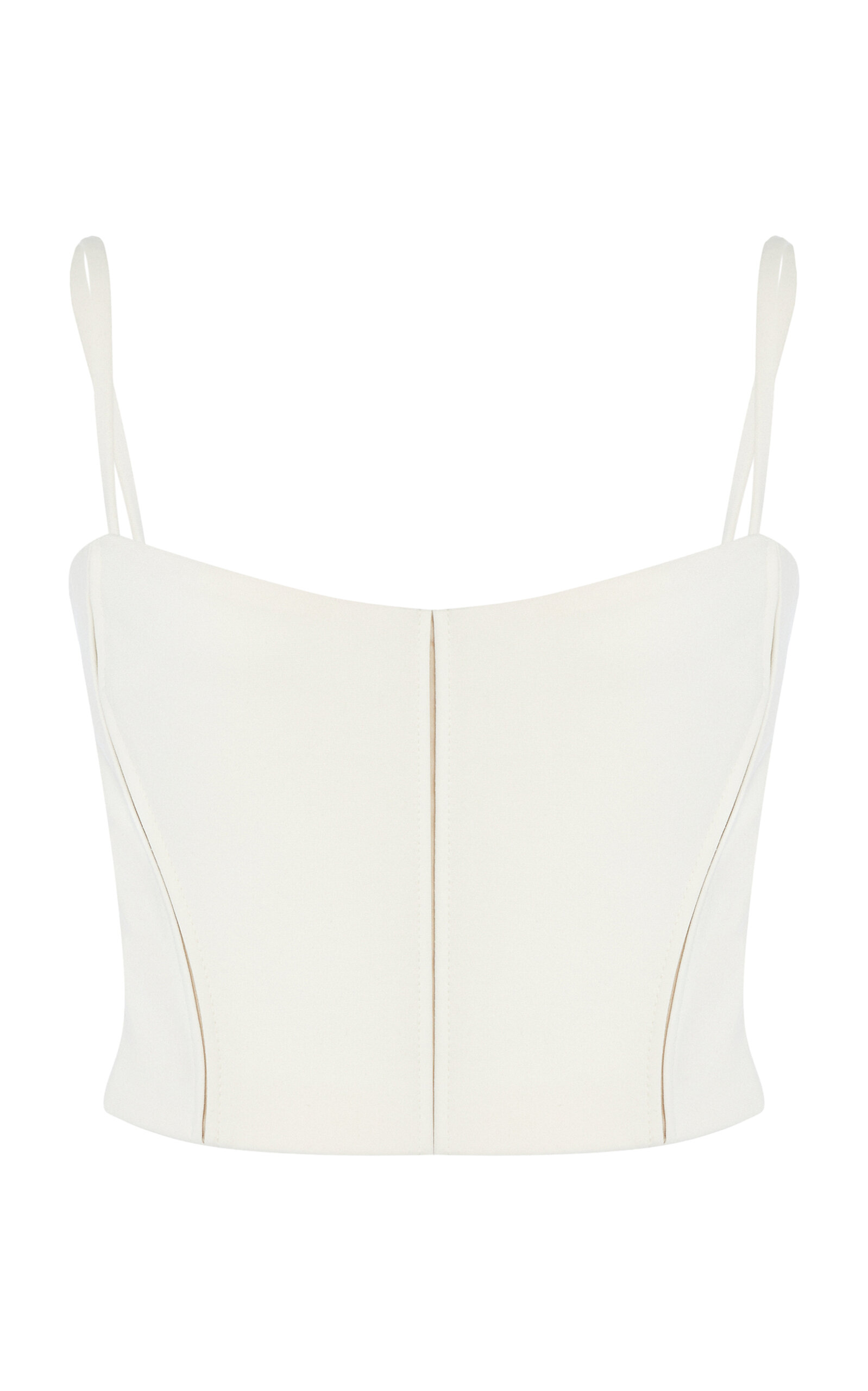 Shop Del Core Sculpted Crepe Corset Top In White