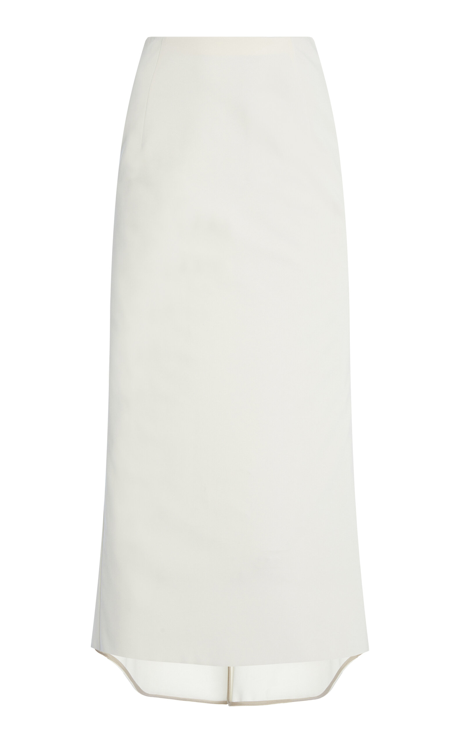 Shop Del Core Fishtail-detailed Crepe Midi Skirt In White