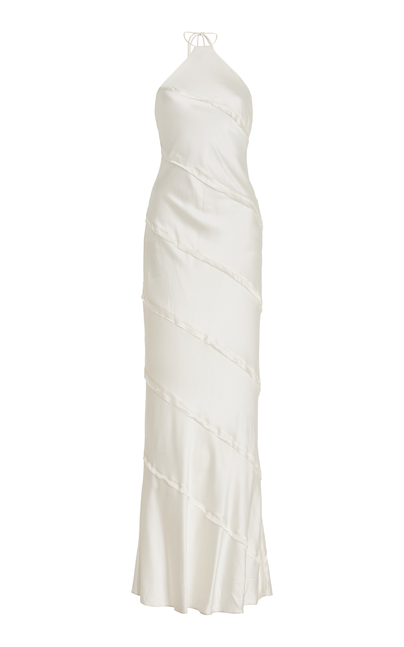 Shop Significant Other Murphy Paneled Crepe Halter Maxi Dress In Ivory