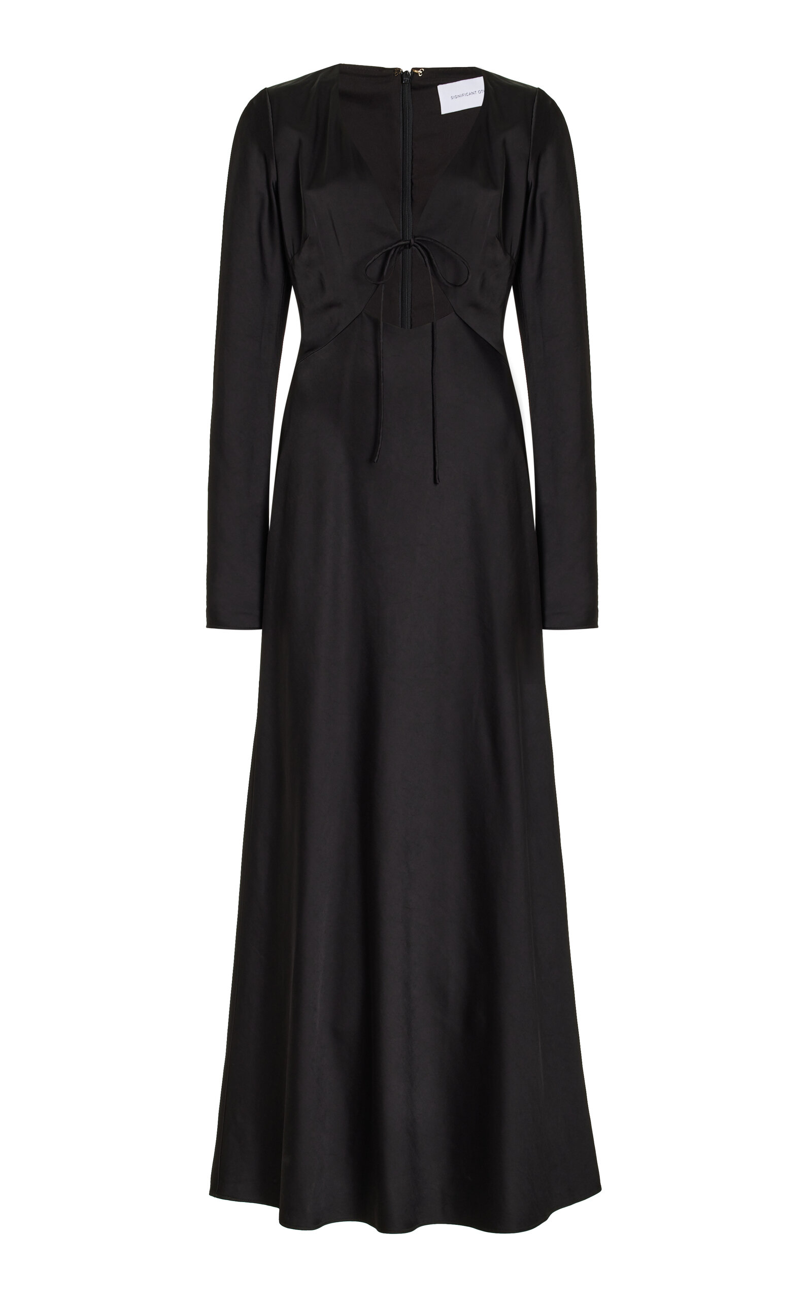 Shop Significant Other Danika Tie-detailed Crepe Maxi Dress In Black