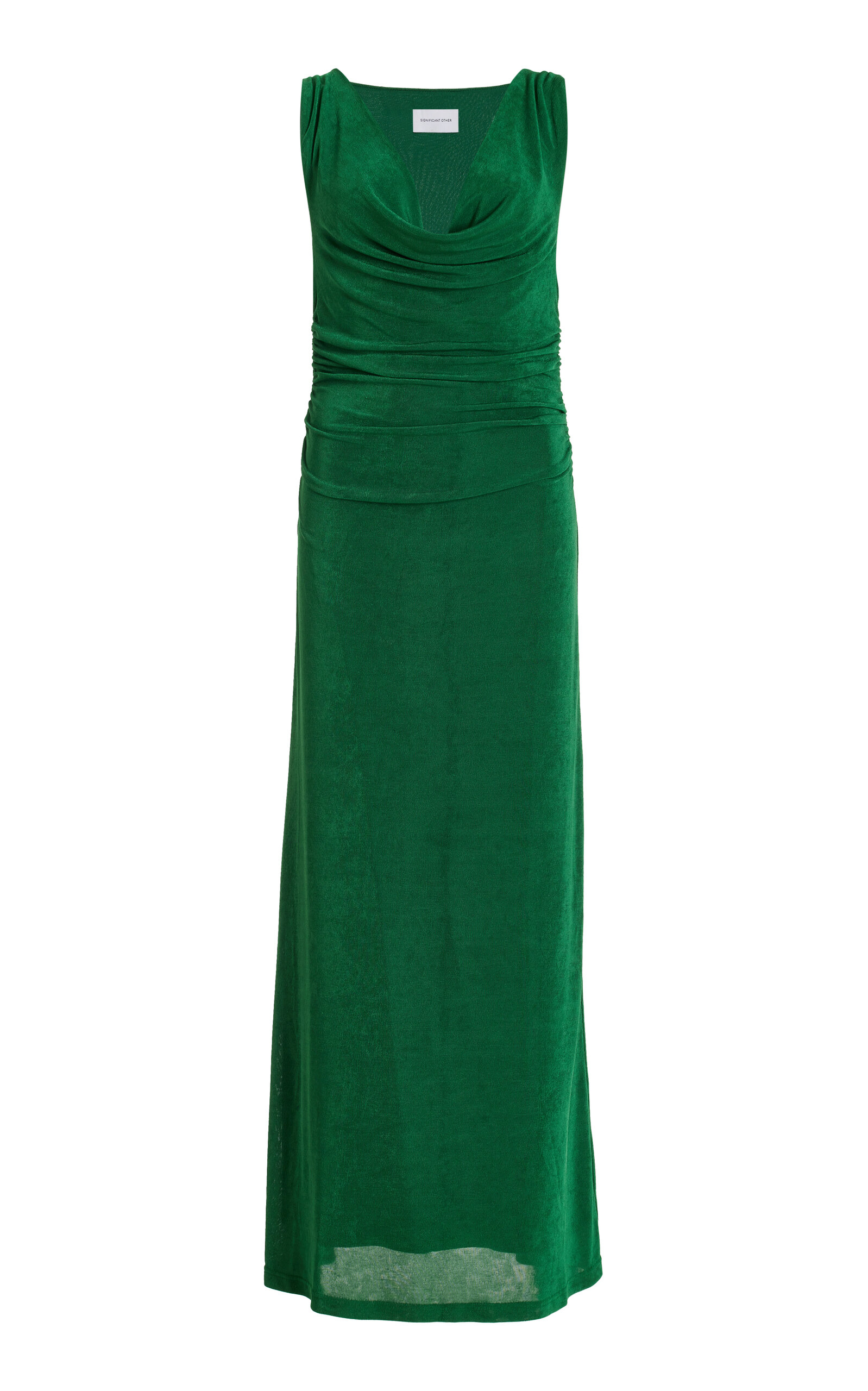 Shop Significant Other Acacia Draped Velvet Maxi Dress In Green