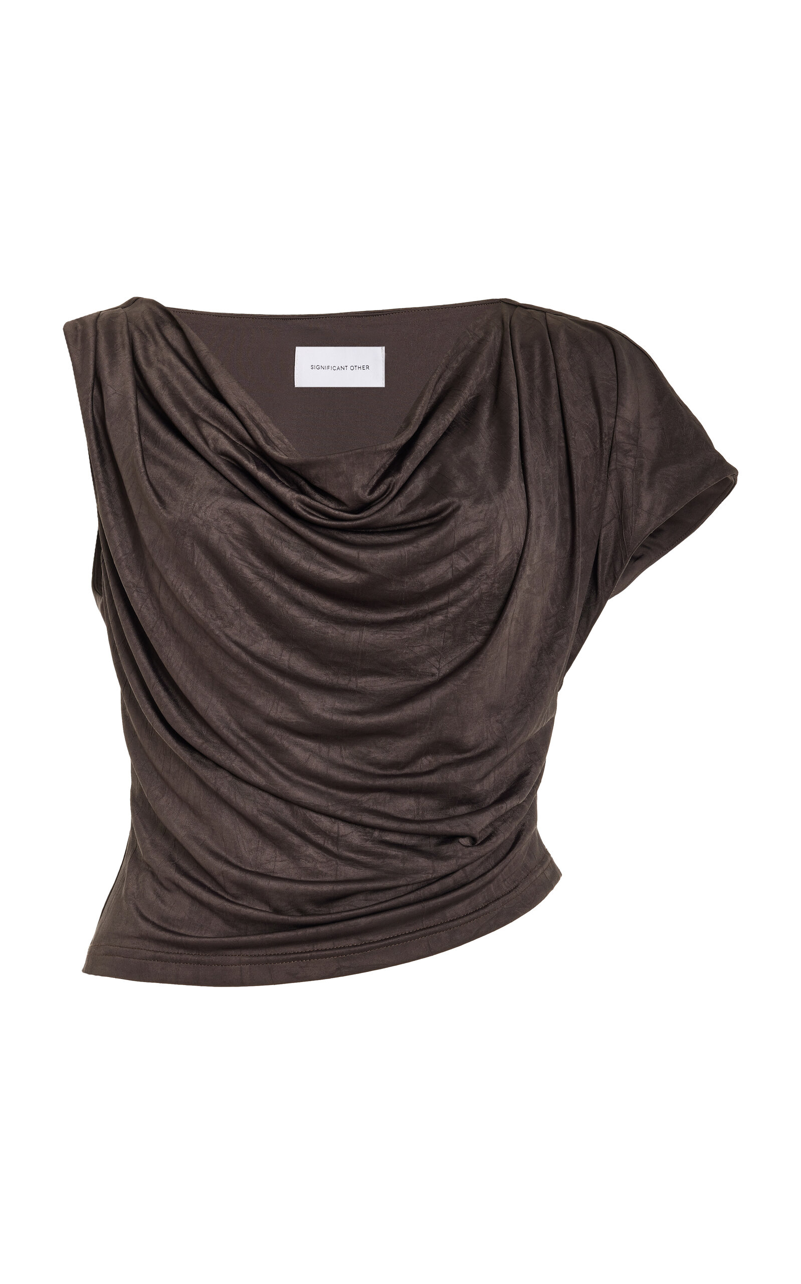 Shop Significant Other Priya Draped Crepe Top In Black