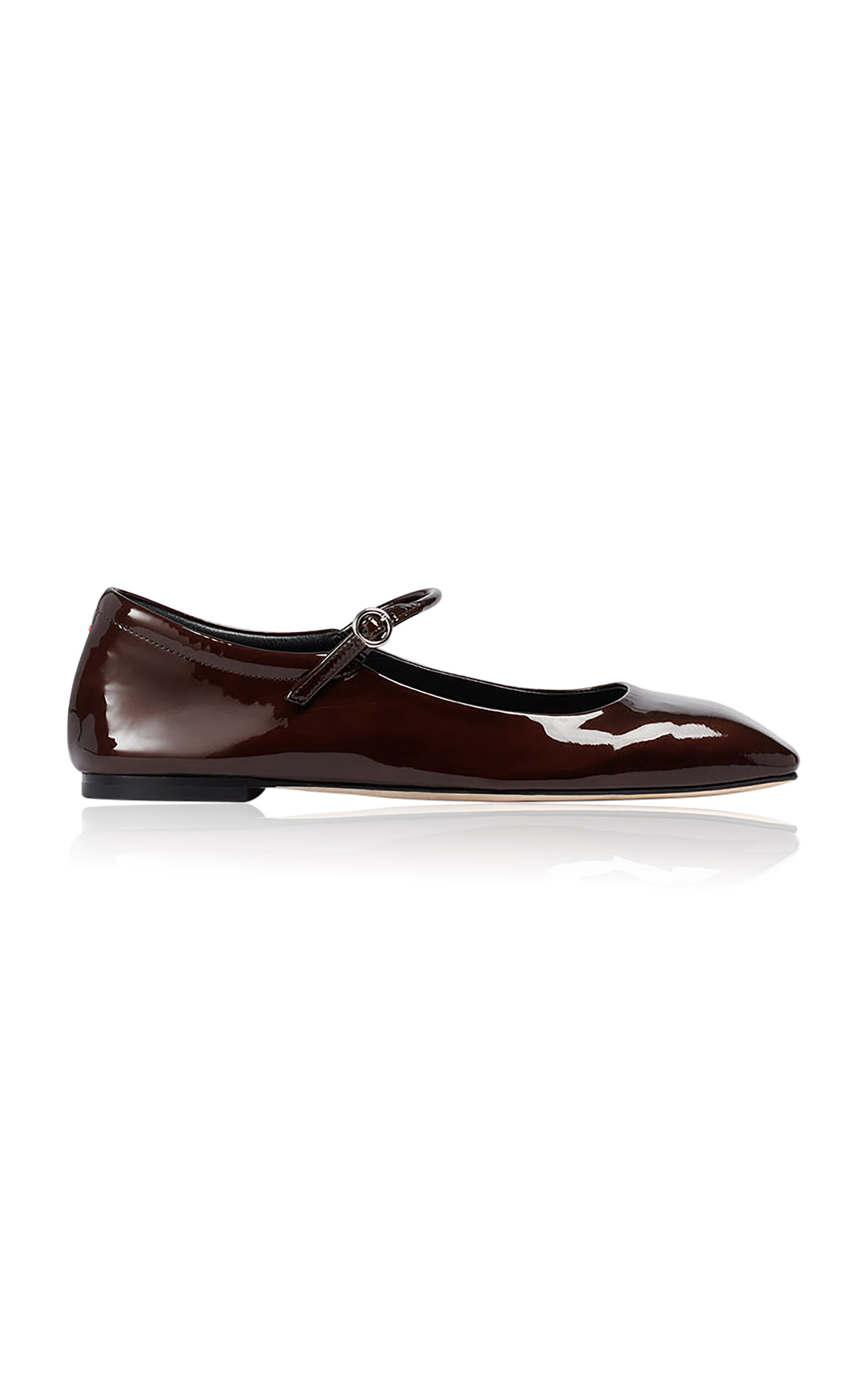 Aeyde Uma Patent Leather Metallic Mary Jane Flats In Brown