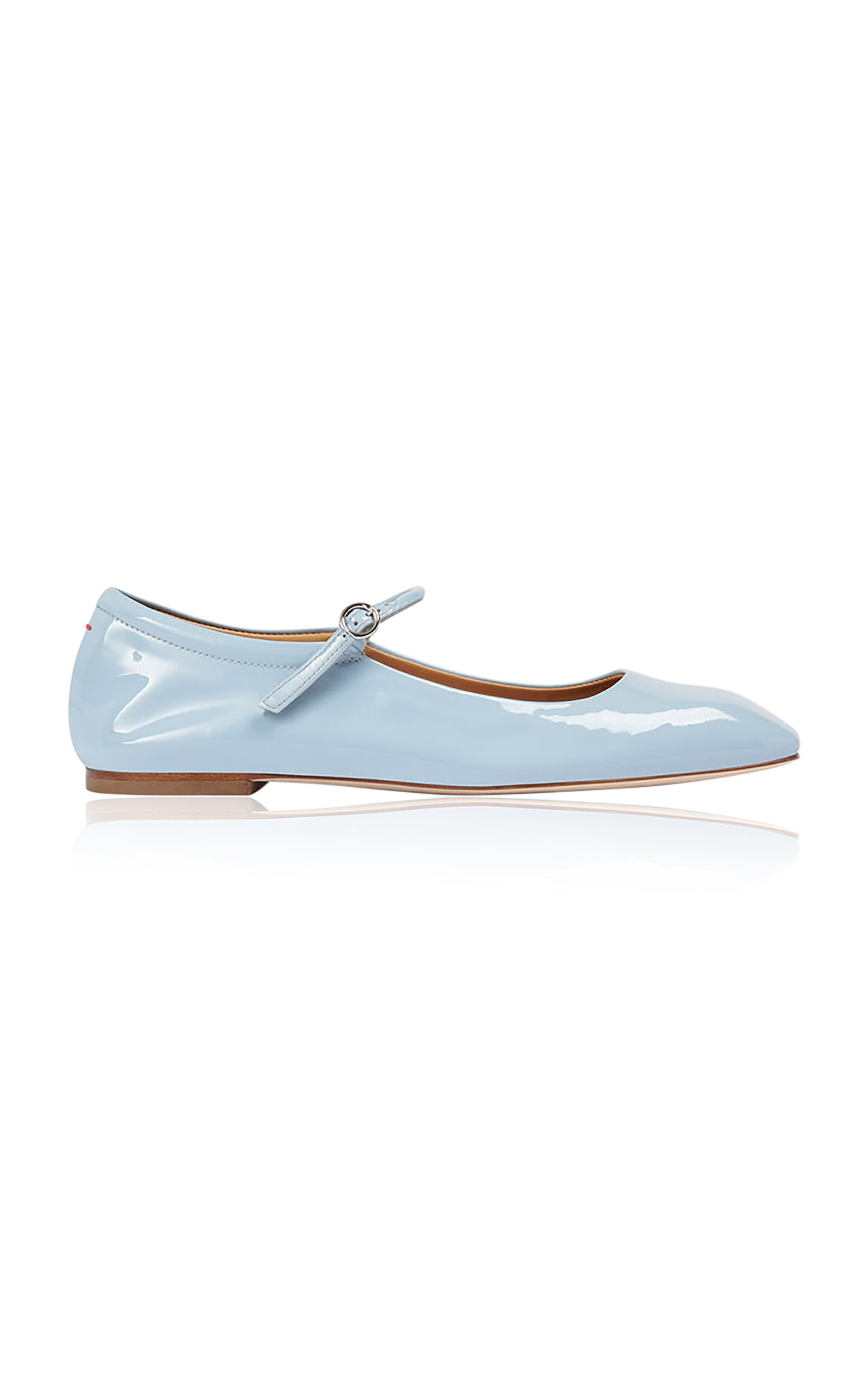 Aeyde Uma Patent Leather Mary Jane Flats In Blue