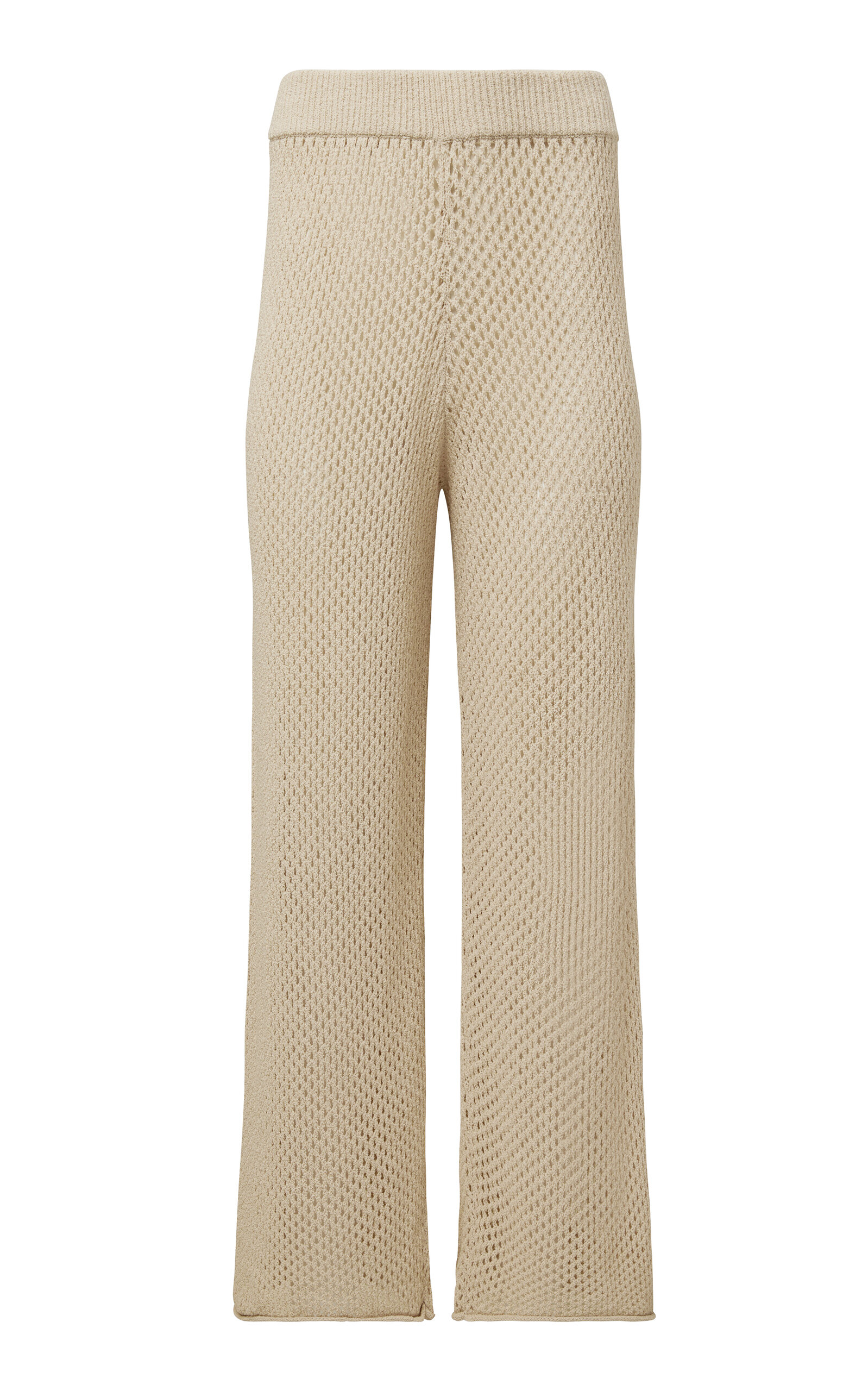 Onia Crocheted Cotton-Blend Wide-Leg Pants - Tan - XS