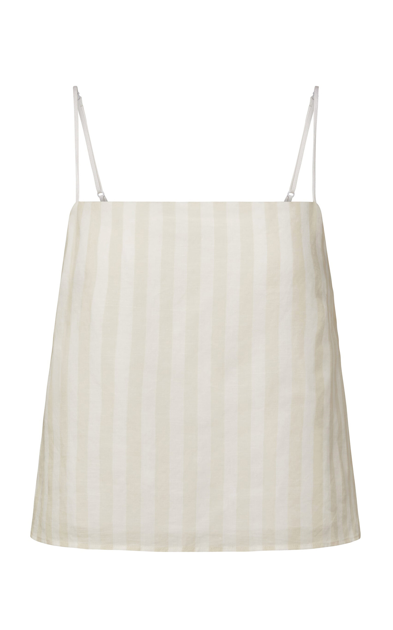 Onia Cabana Square Neck Linen-Blend Tank Top - Tan