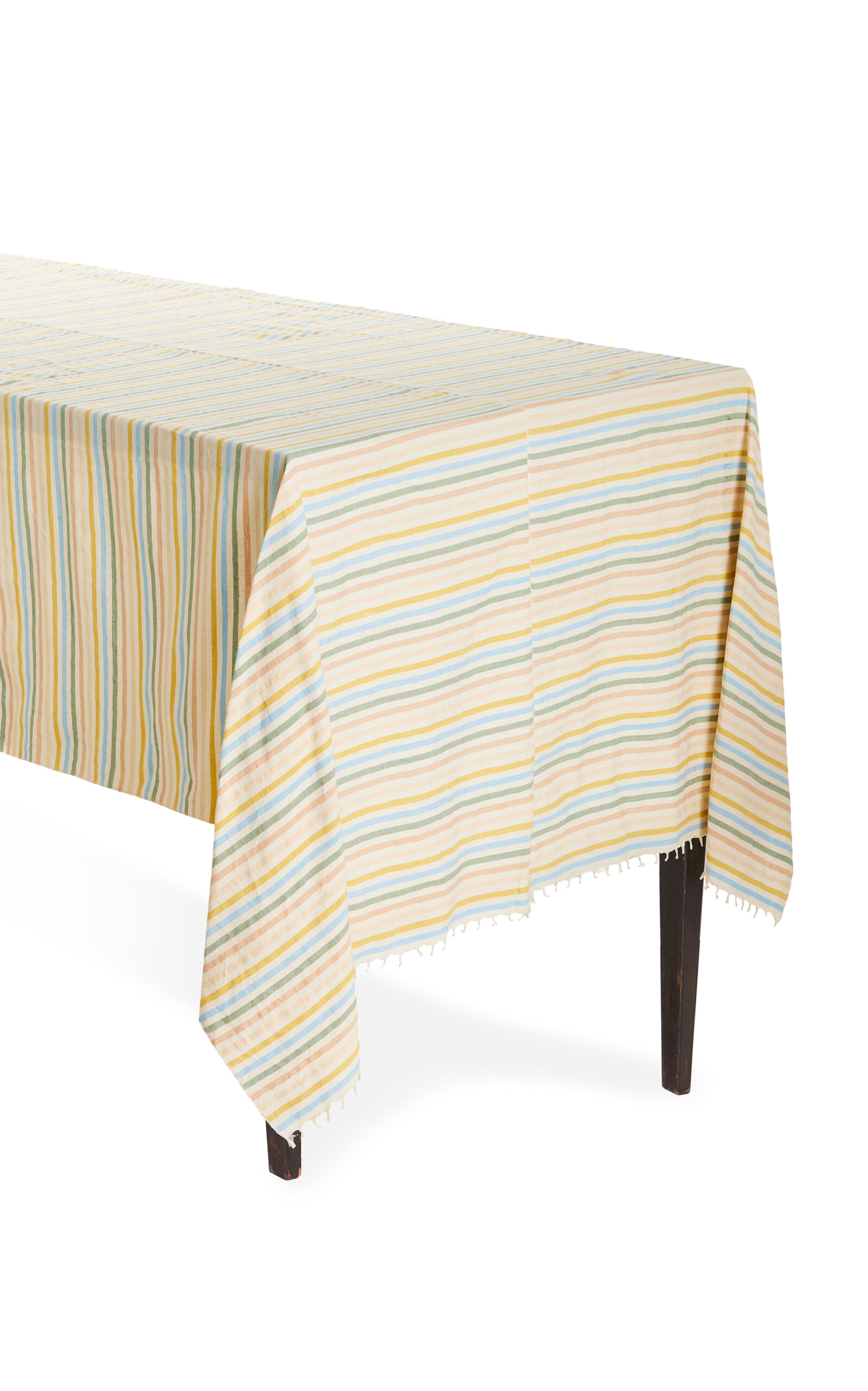 Shop Heather Taylor Home Large Striped Cotton Tablecloth In Multi