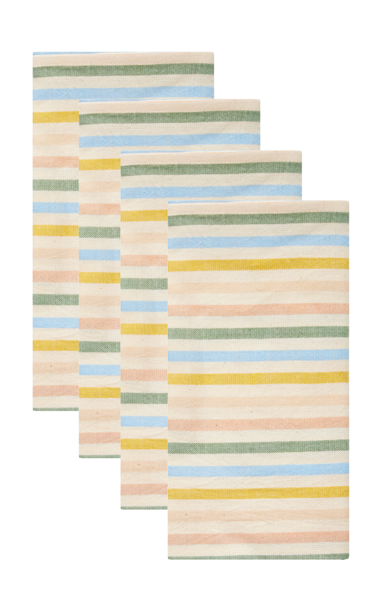 Shop Heather Taylor Home Set-of-four Striped Cotton Napkins In Multi
