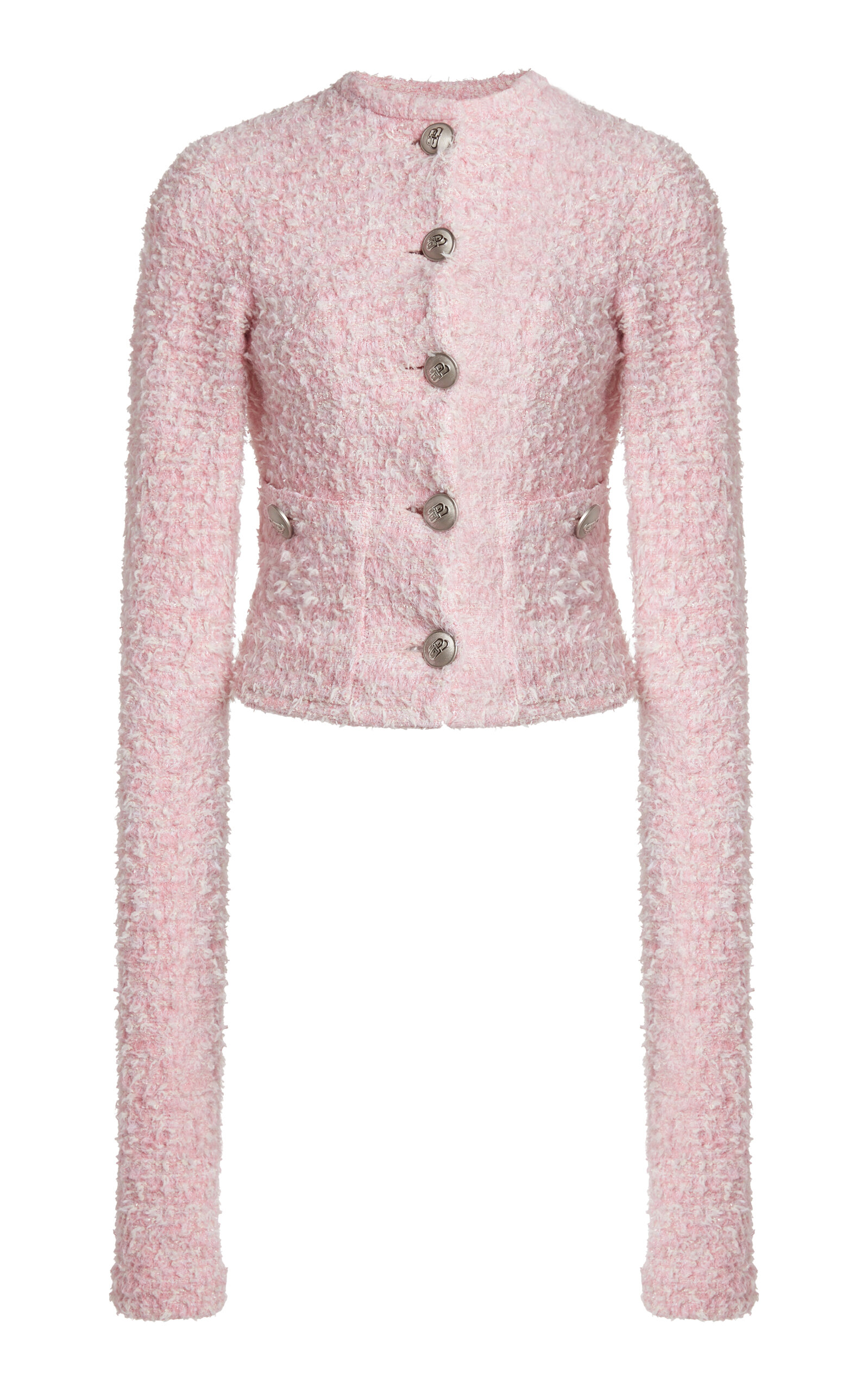 Balenciaga Cotton Tweed Cardigan - Pink