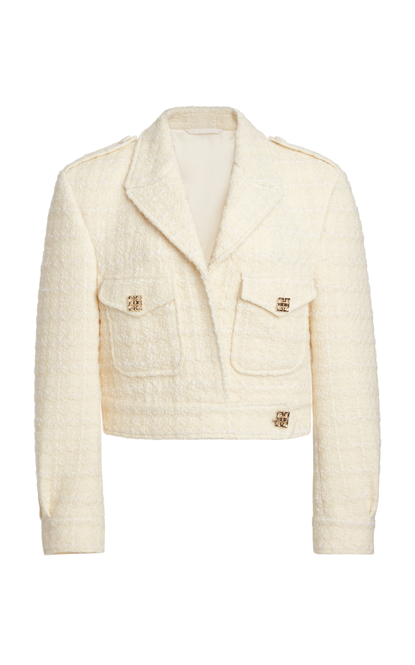 Givenchy Single-breasted Cropped Blazer In Beige