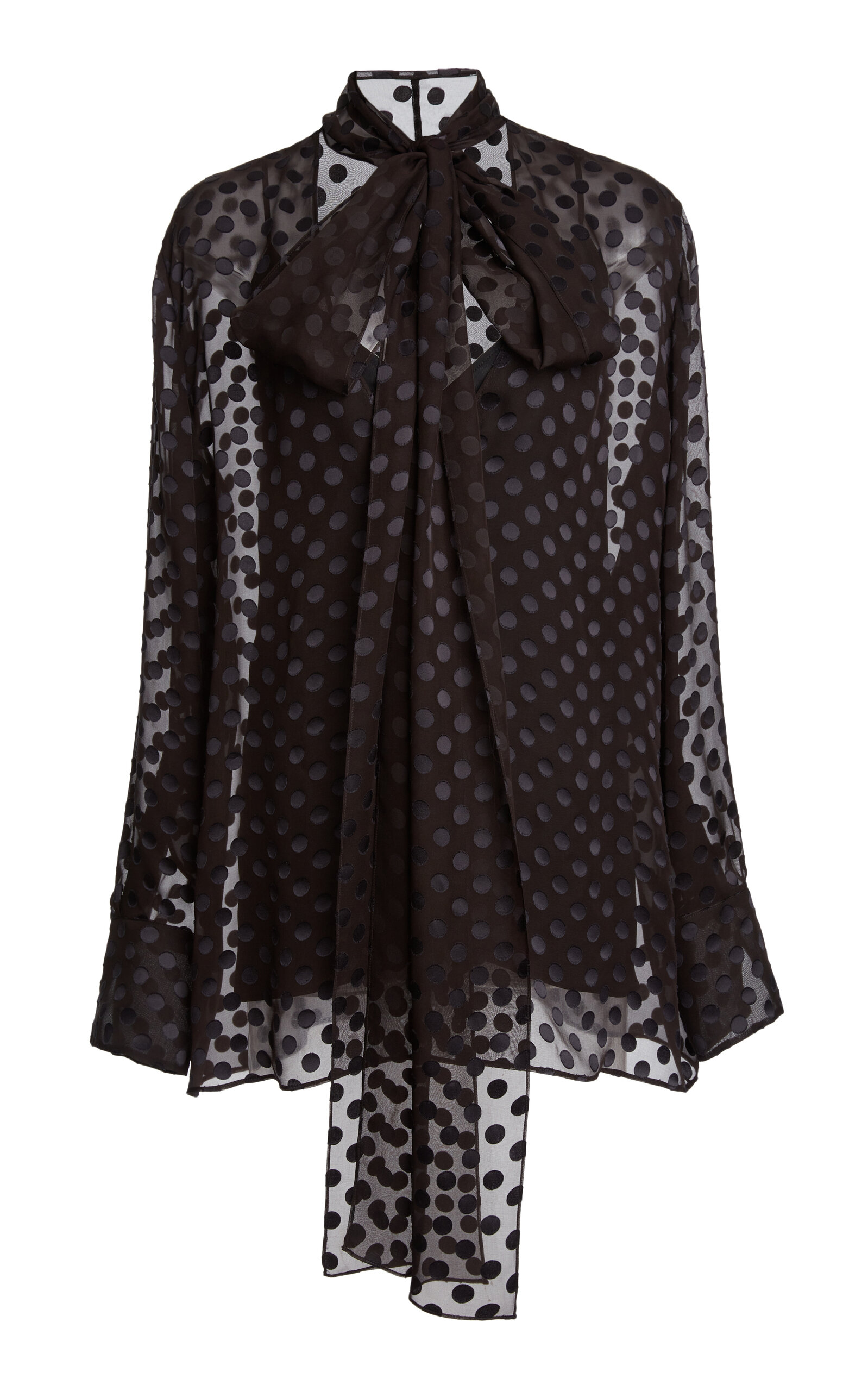 Givenchy Tie-Neck Silk-Blend Top - Black