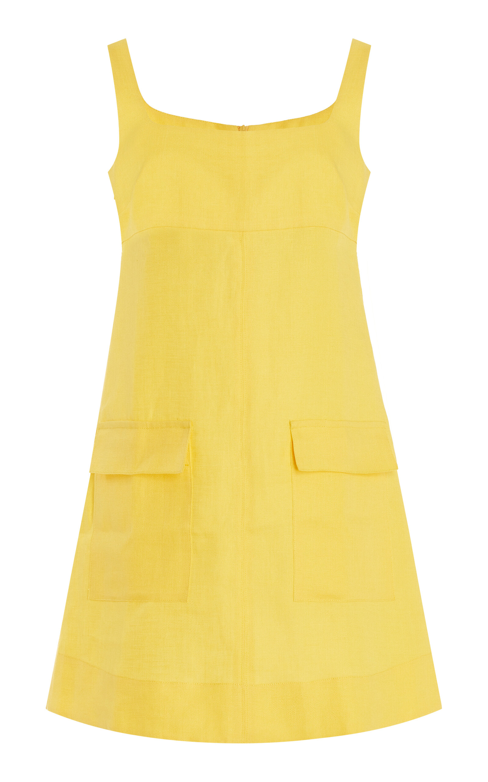 Shop Bondi Born Varenna Organic Linen Mini Dress In Yellow