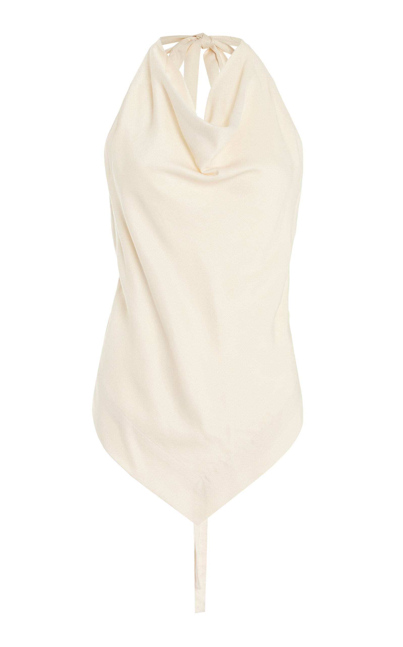 Lisbon Open Back Draped Jersey Halter Top