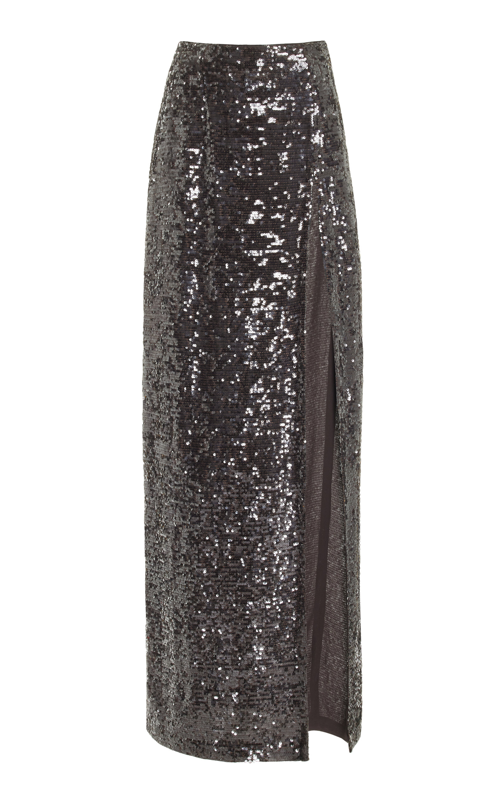Lapointe Sequined Maxi Slip Skirt In Brown