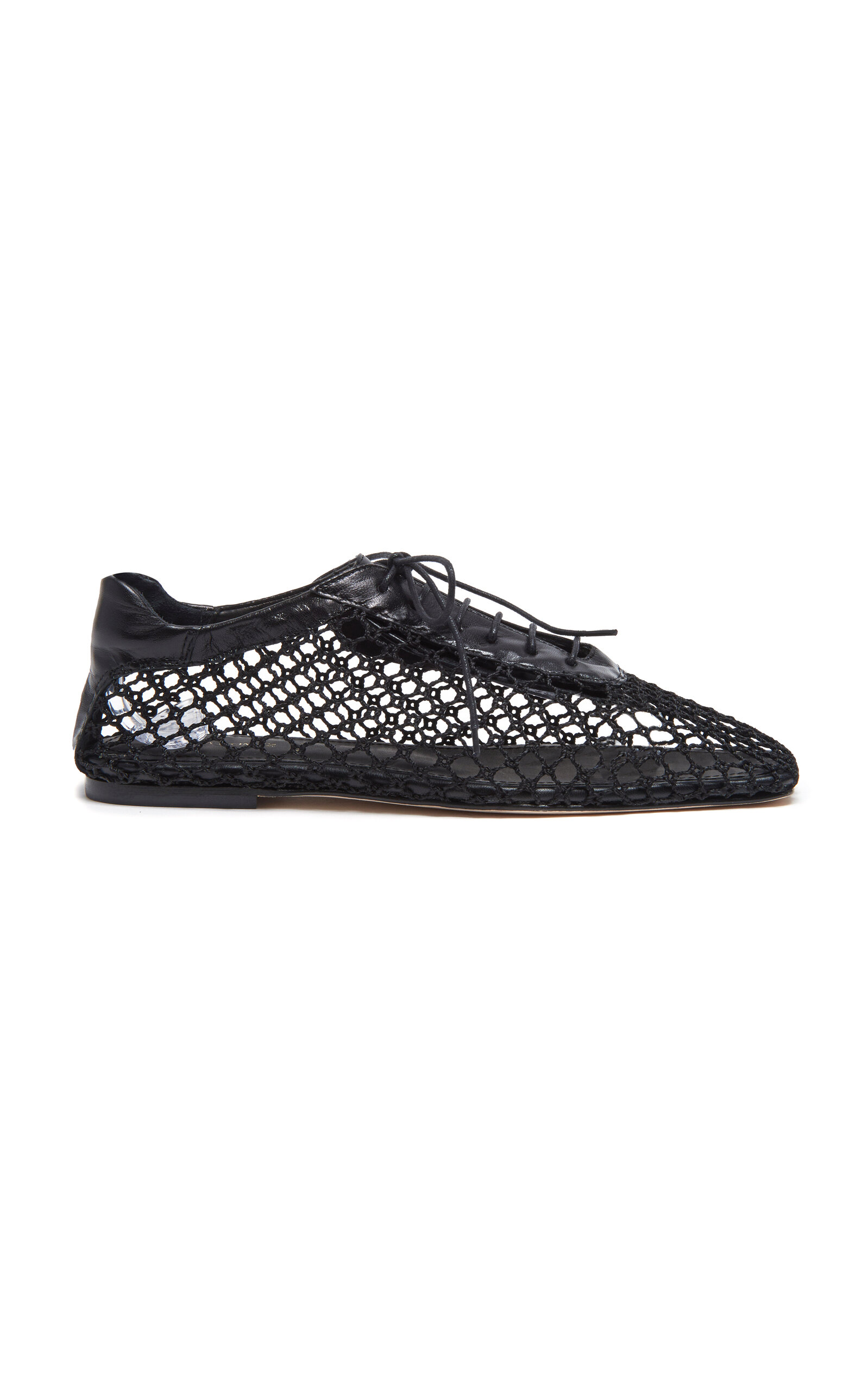 Andrea Gomez Antonia Woven Leather Oxford Flats In Black