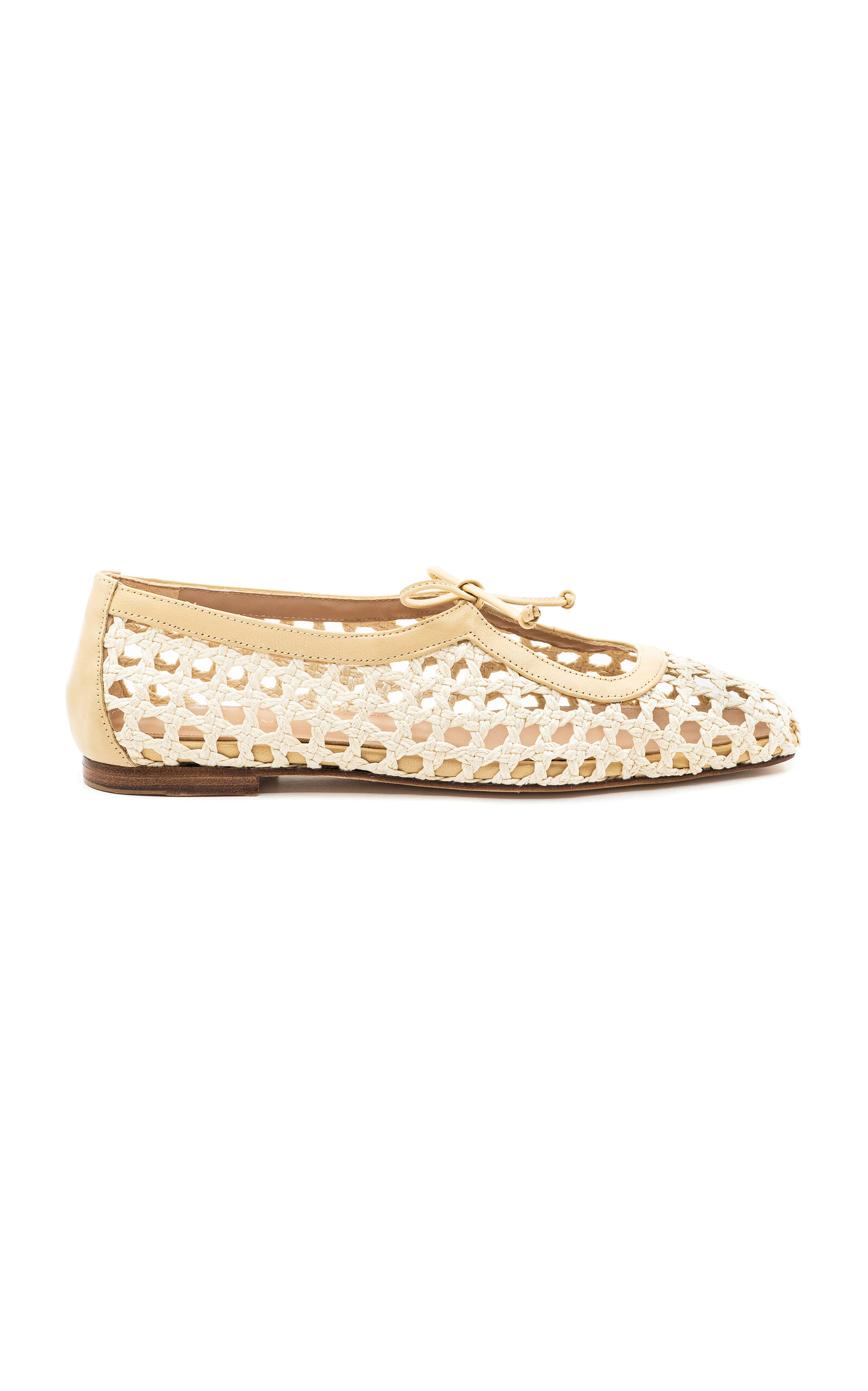 Andrea Gomez Amelia Leather Ballet Flats In Nude