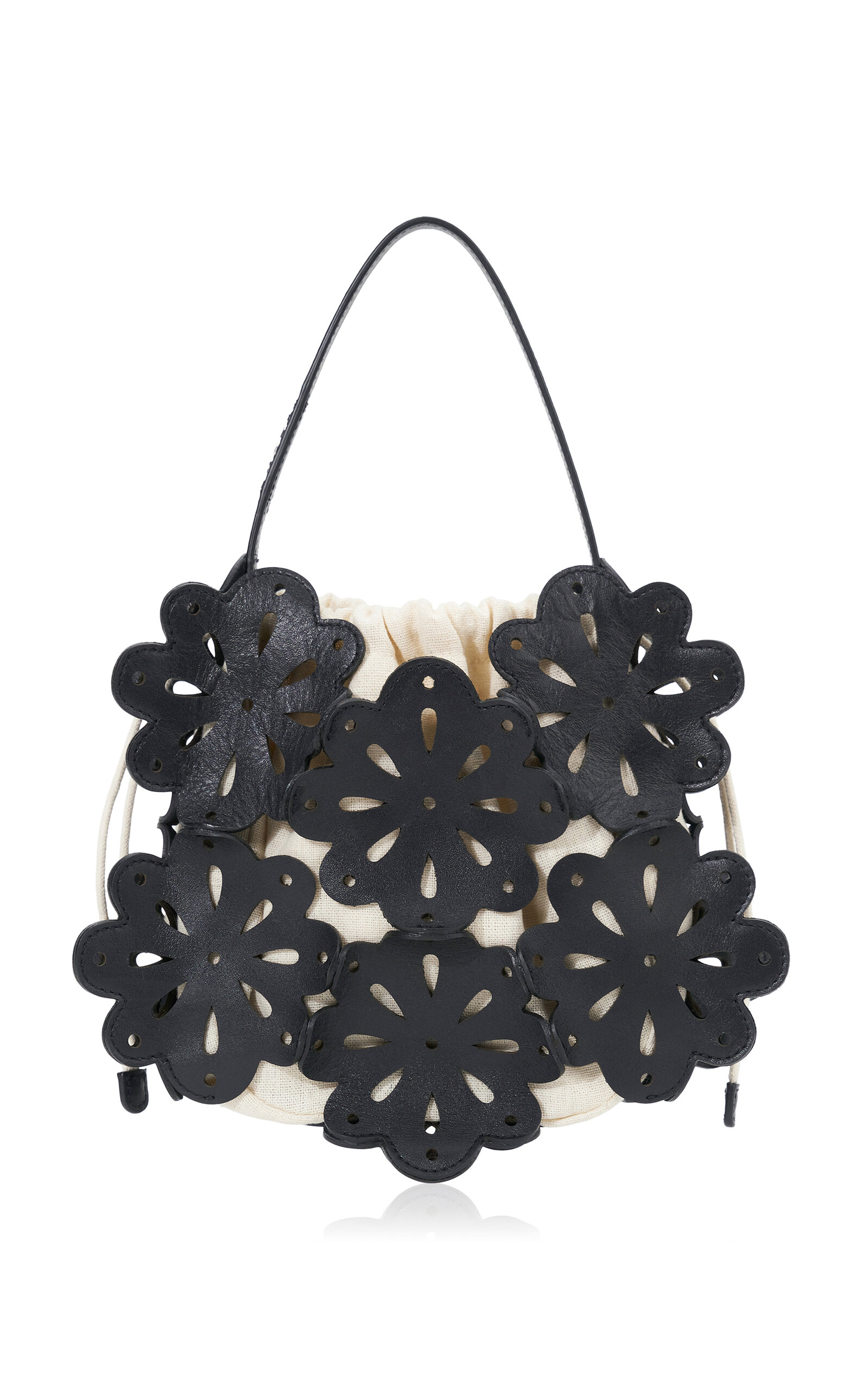 Flora Laser-Cut Leather Basket Bag