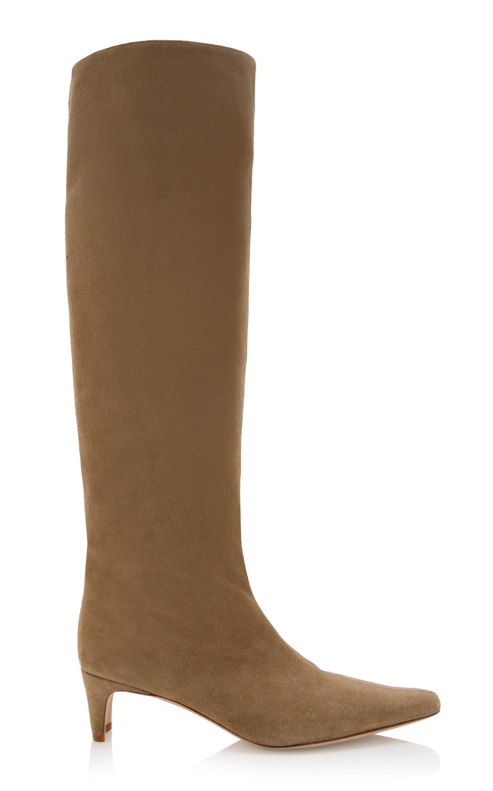 Shop Staud Wally Suede Knee Boots In Tan