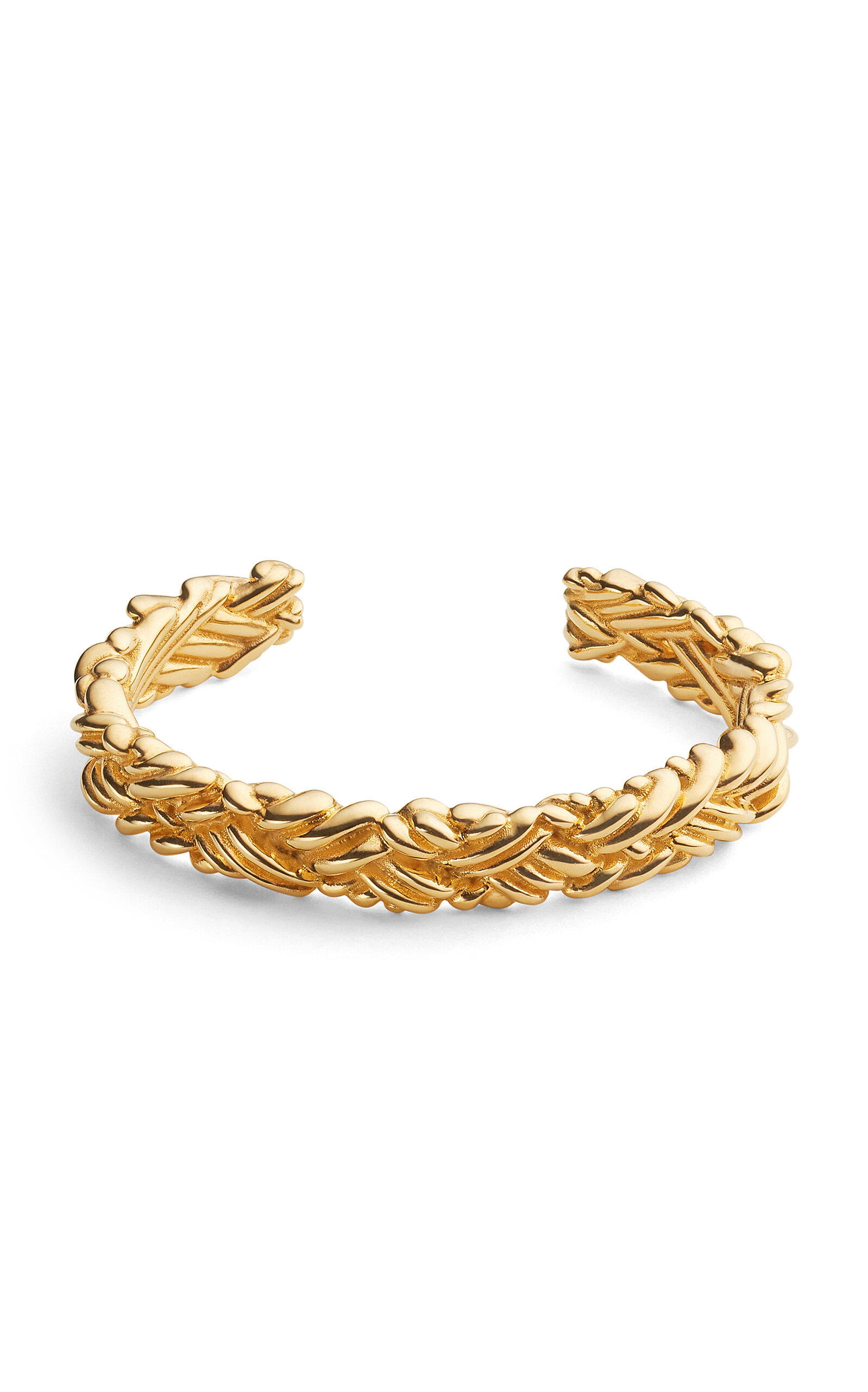 Bottega Veneta 18k Gold-Plated Sterling Silver Bracelet - Gold - XS - Moda Operandi