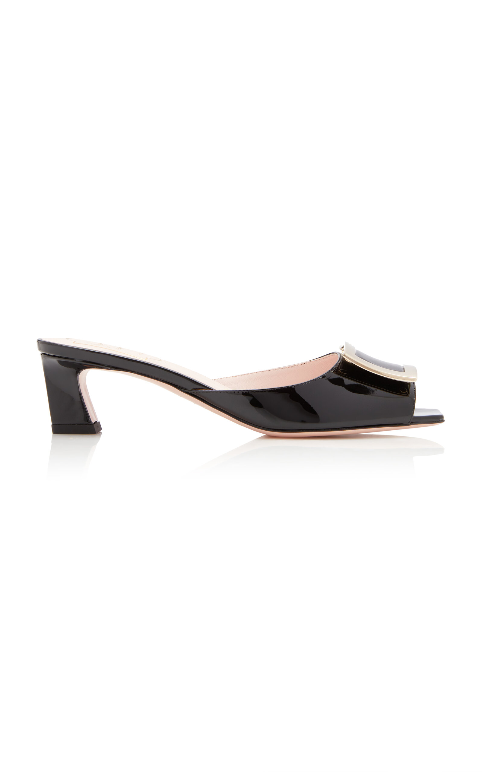 Roger Vivier Trompette Patent Leather Mules In Black