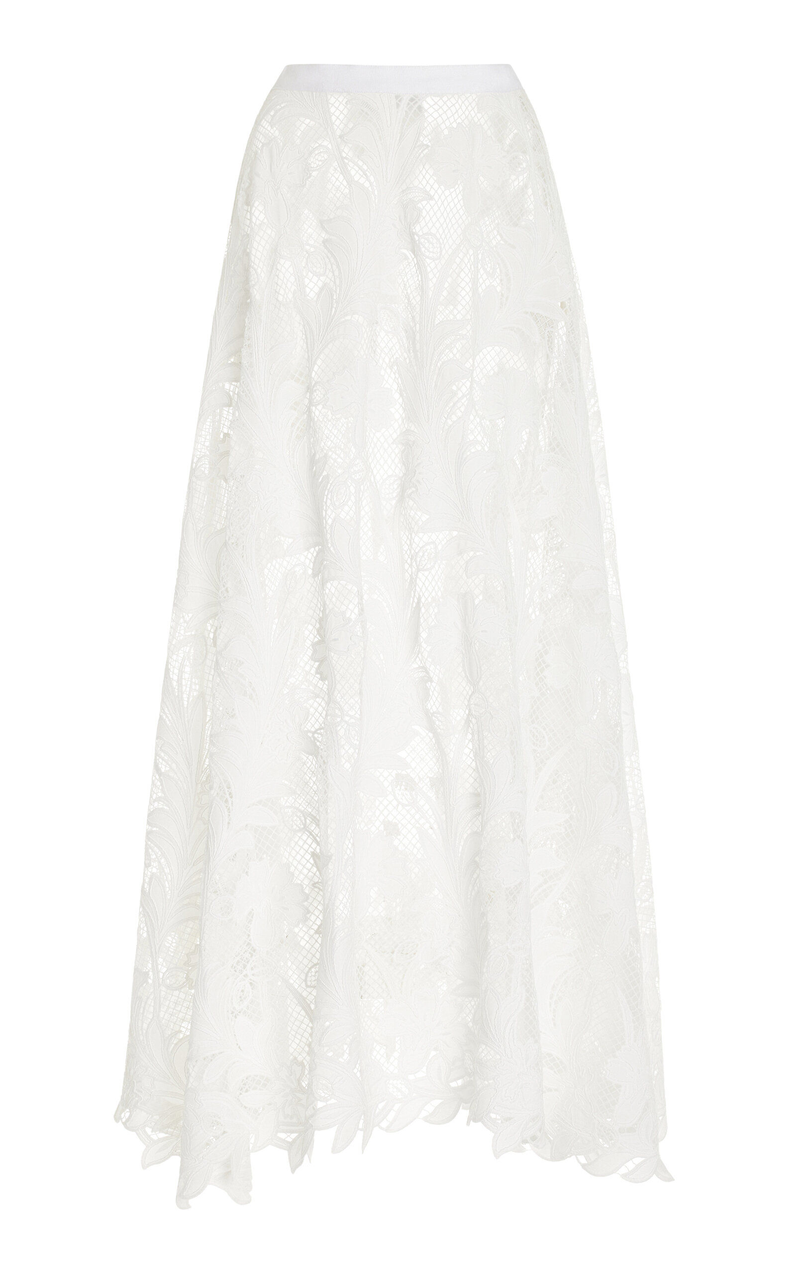 Oscar De La Renta Guipure-lace Maxi Skirt In White