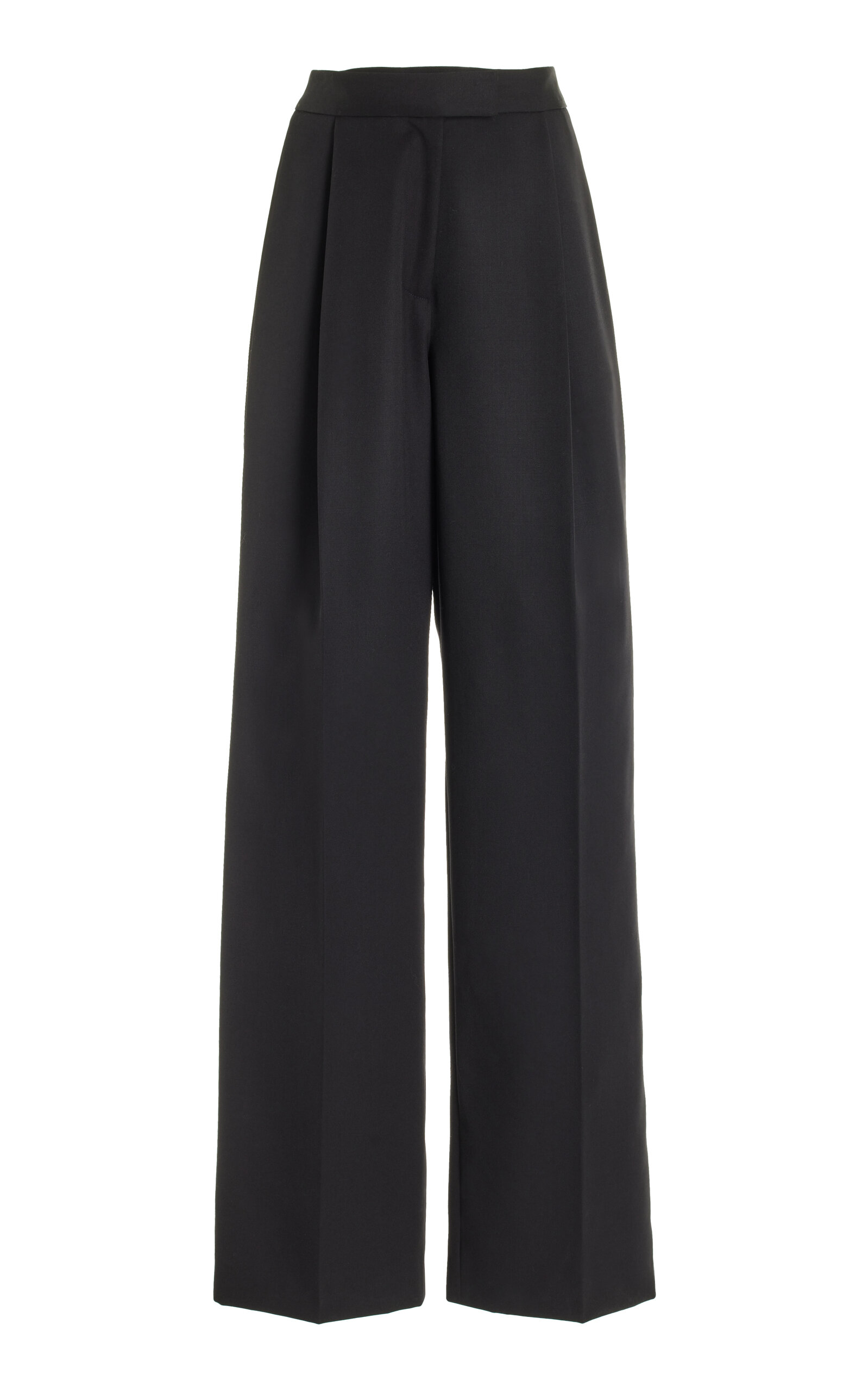 Oscar de la Renta High-Rise Stretch-Wool Wide-Leg Pants