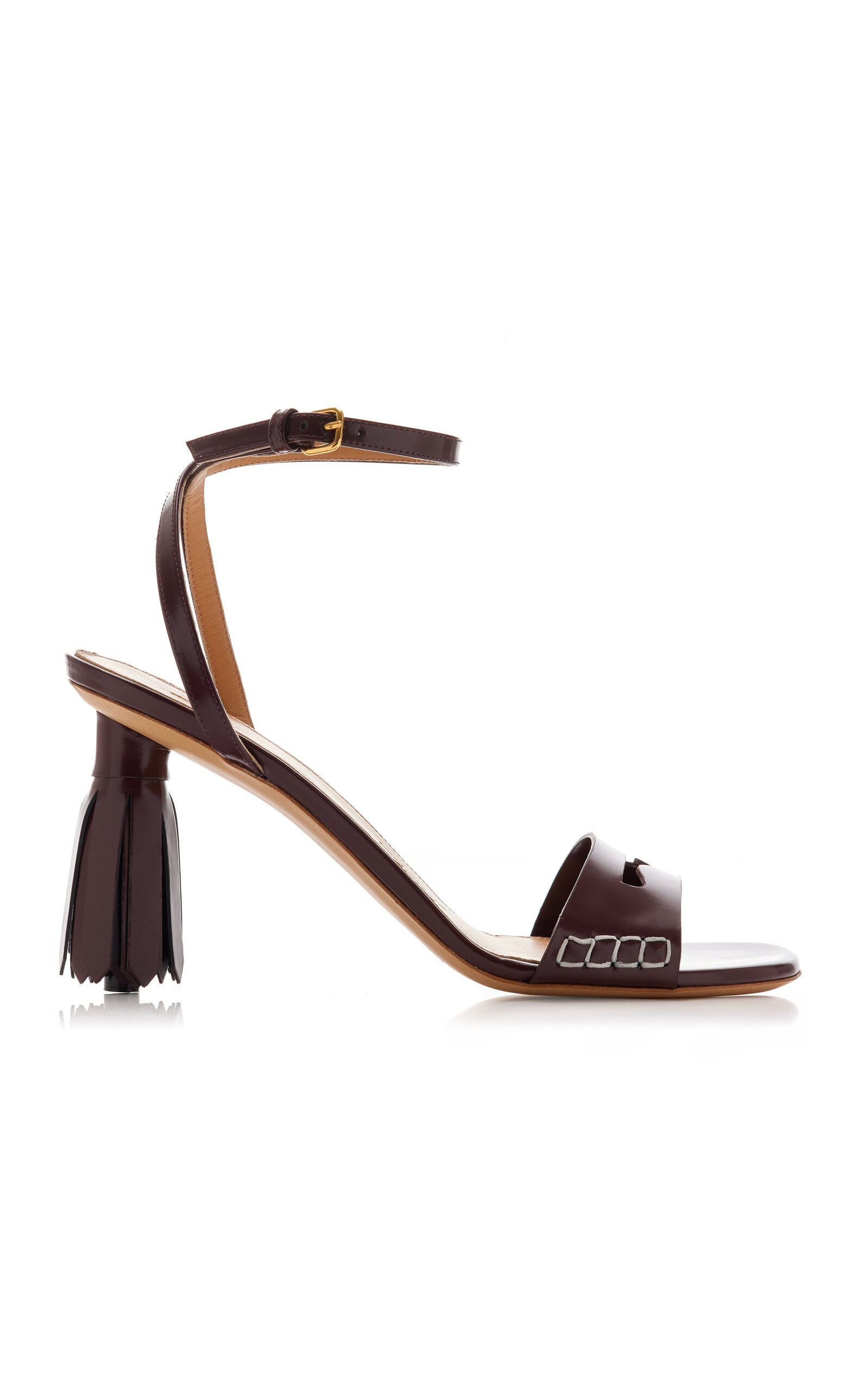 JW Anderson Tassel Patent Leather Sandals - Burgundy
