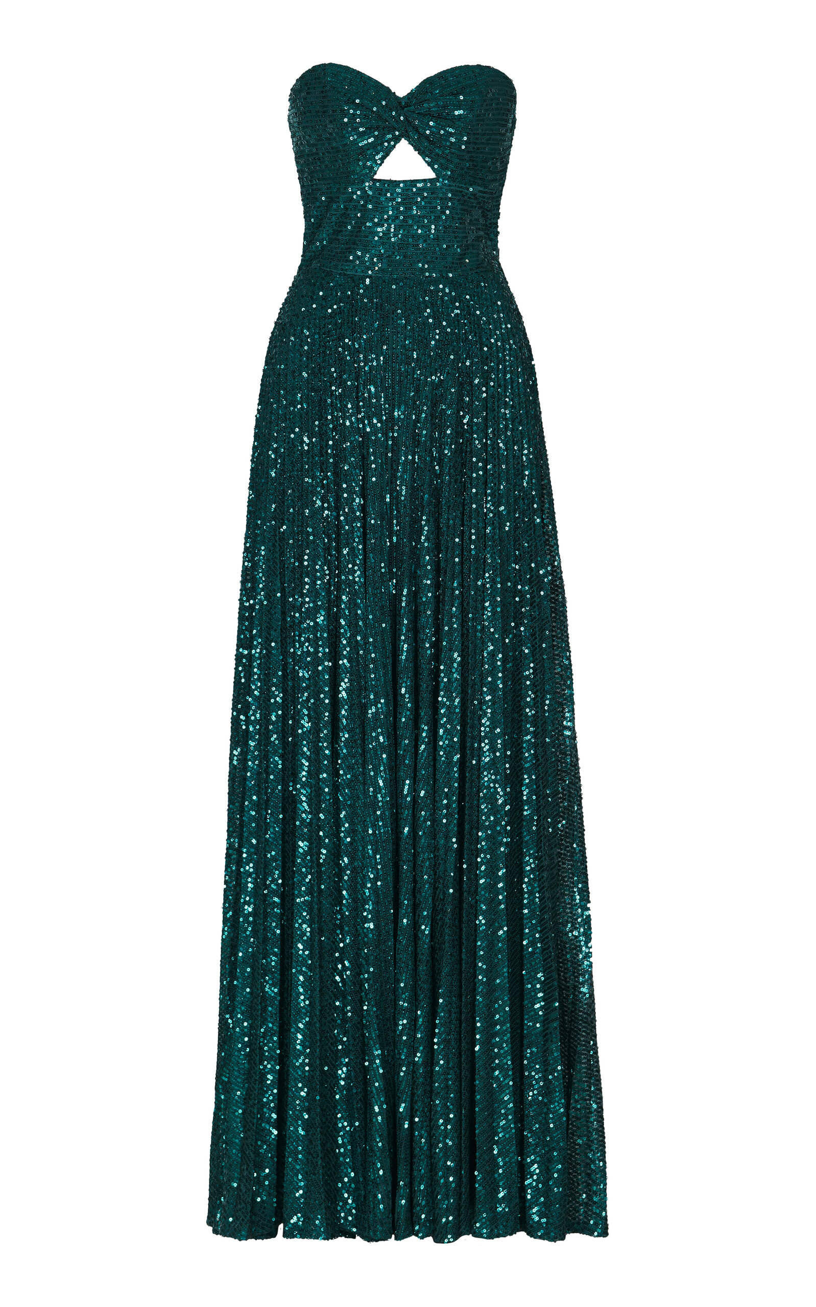 Andres Otalora Habaneras Sequined Maxi Dress In Green | ModeSens