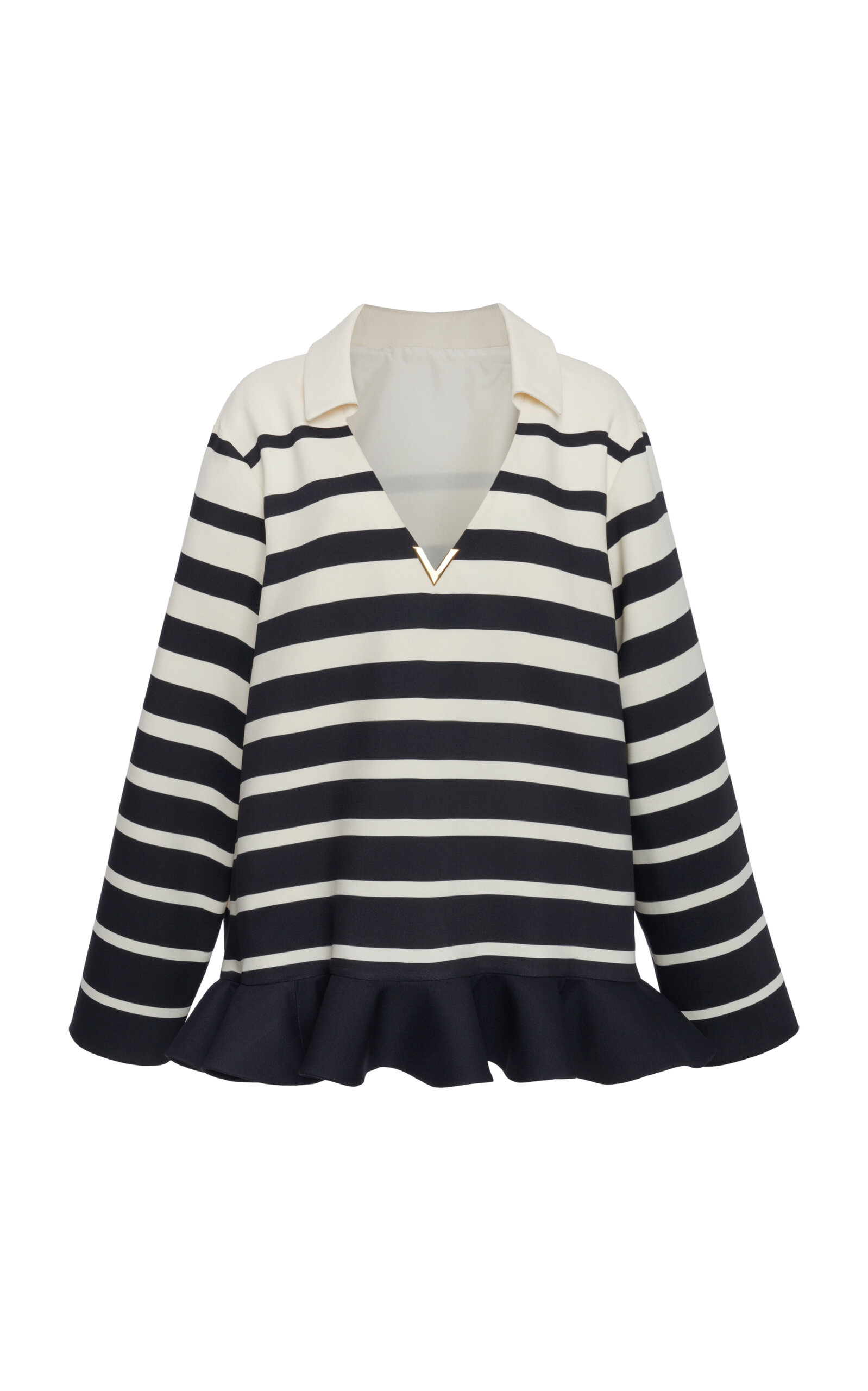 Valentino Garavani Collared Wool-Silk Crepe Mini Dress - Women's Clothing