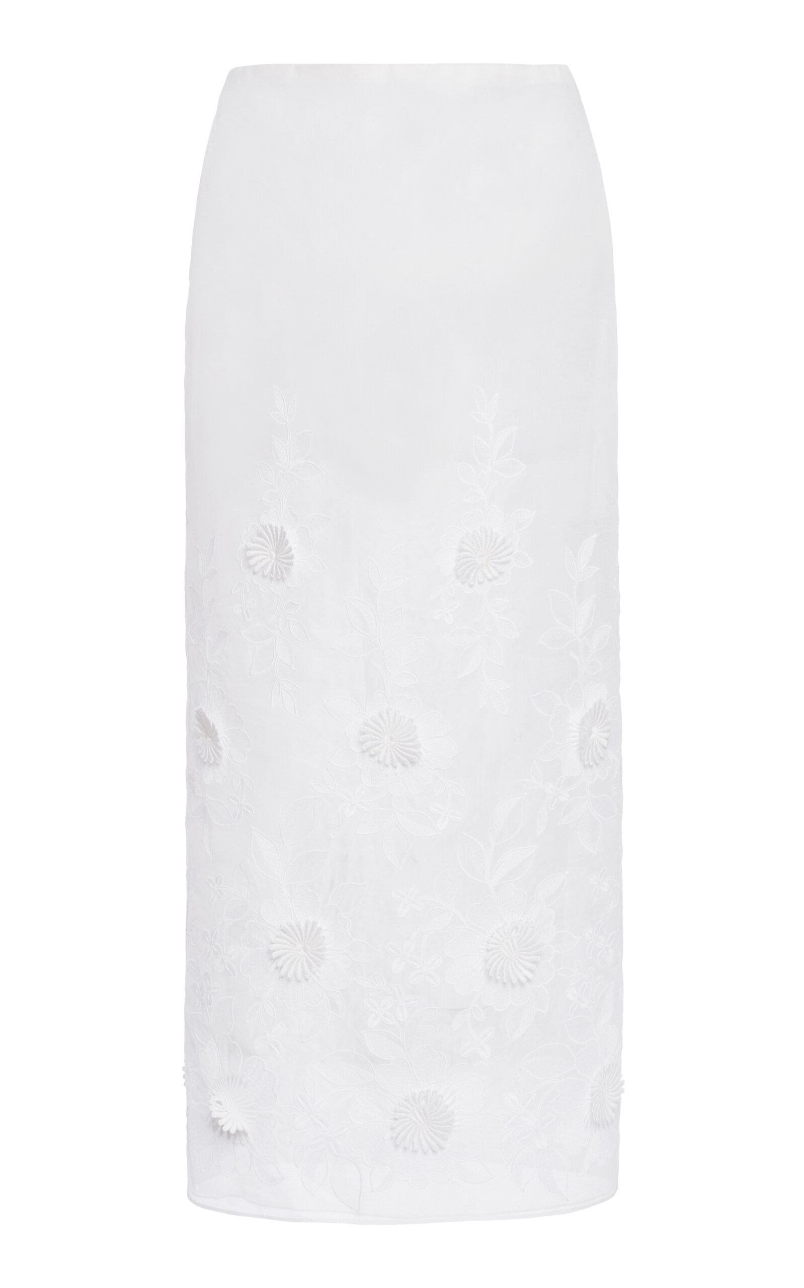 Valentino Garavani Lace Organza Midi Pencil Skirt