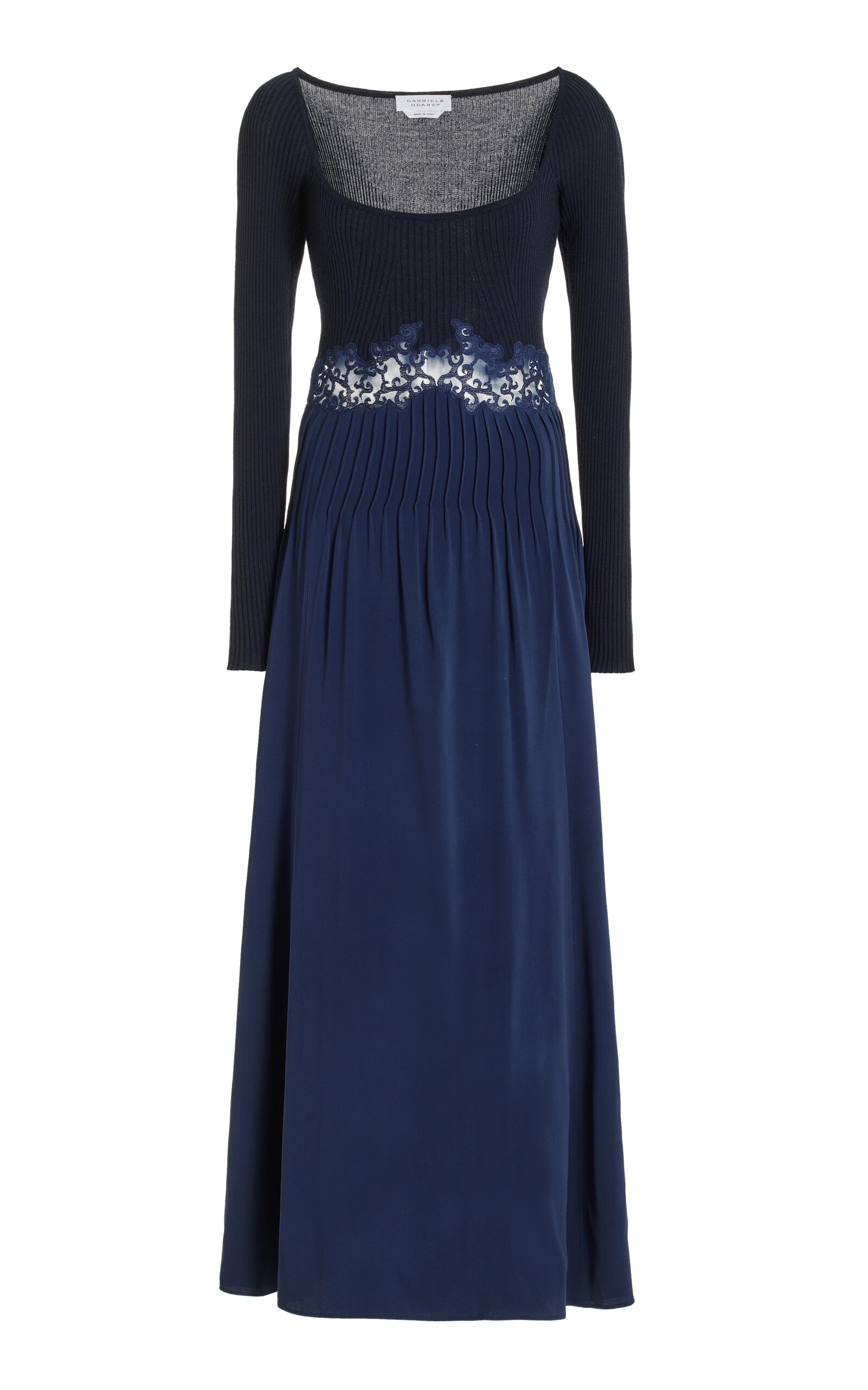 Gabriela Hearst Prior Silk Maxi Dress In Navy