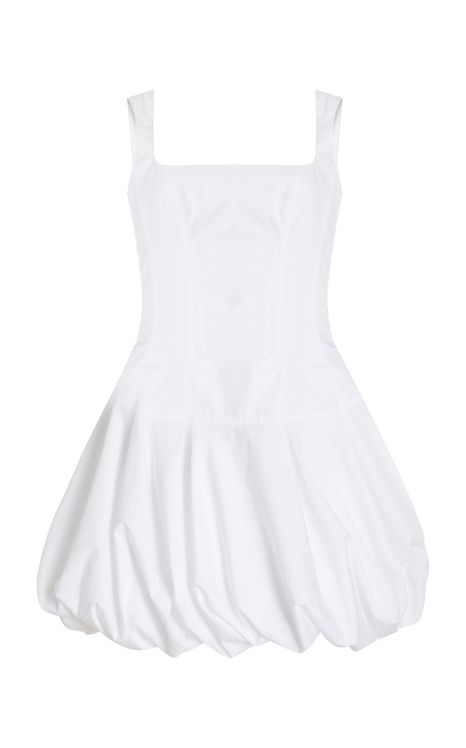 Simkhai Juni Bubble-hem Cotton-blend Corset Mini Dress In White