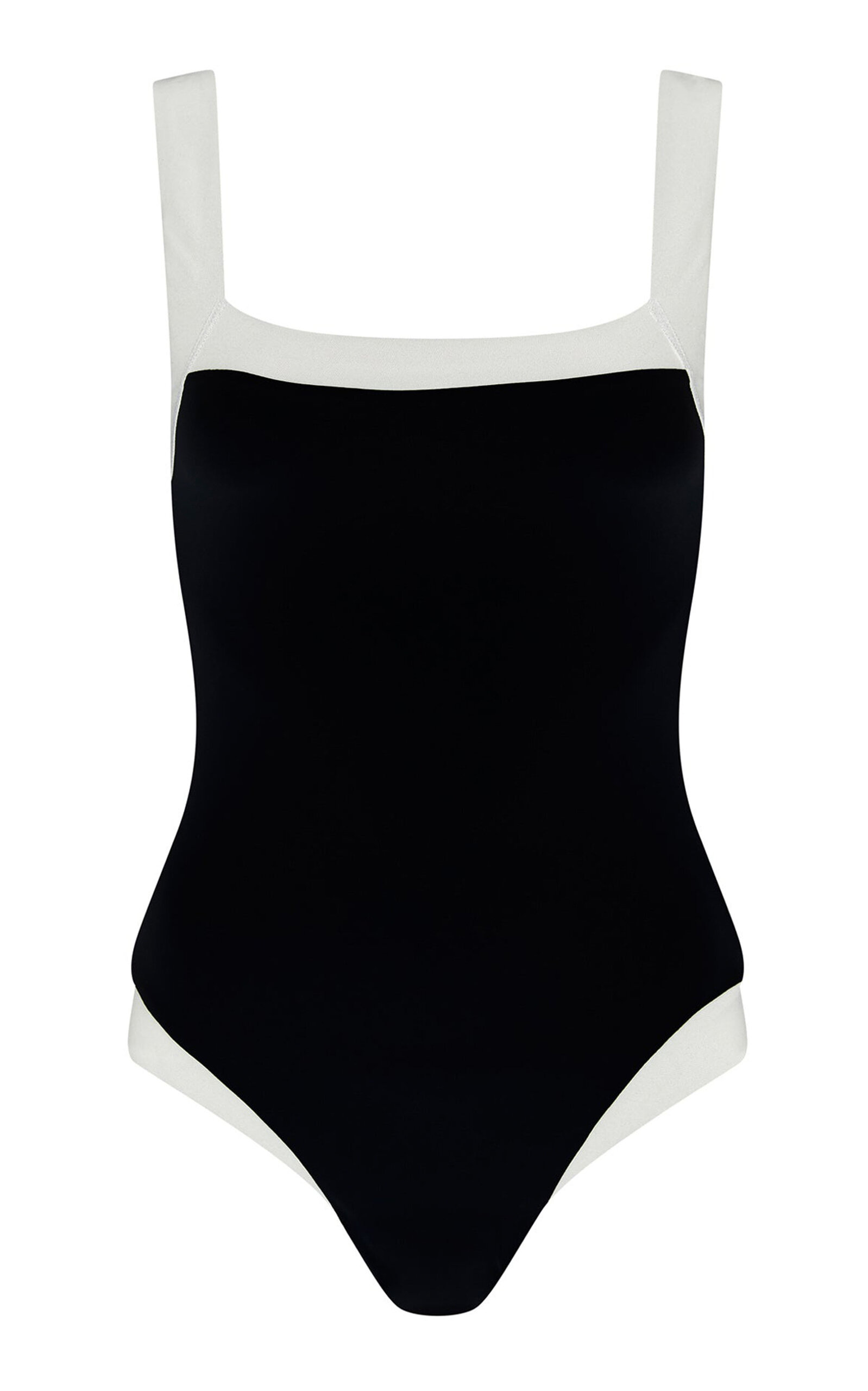 Shop Marysia Bianco Maillot Square Neck One-piece Swimsuit In Black,white