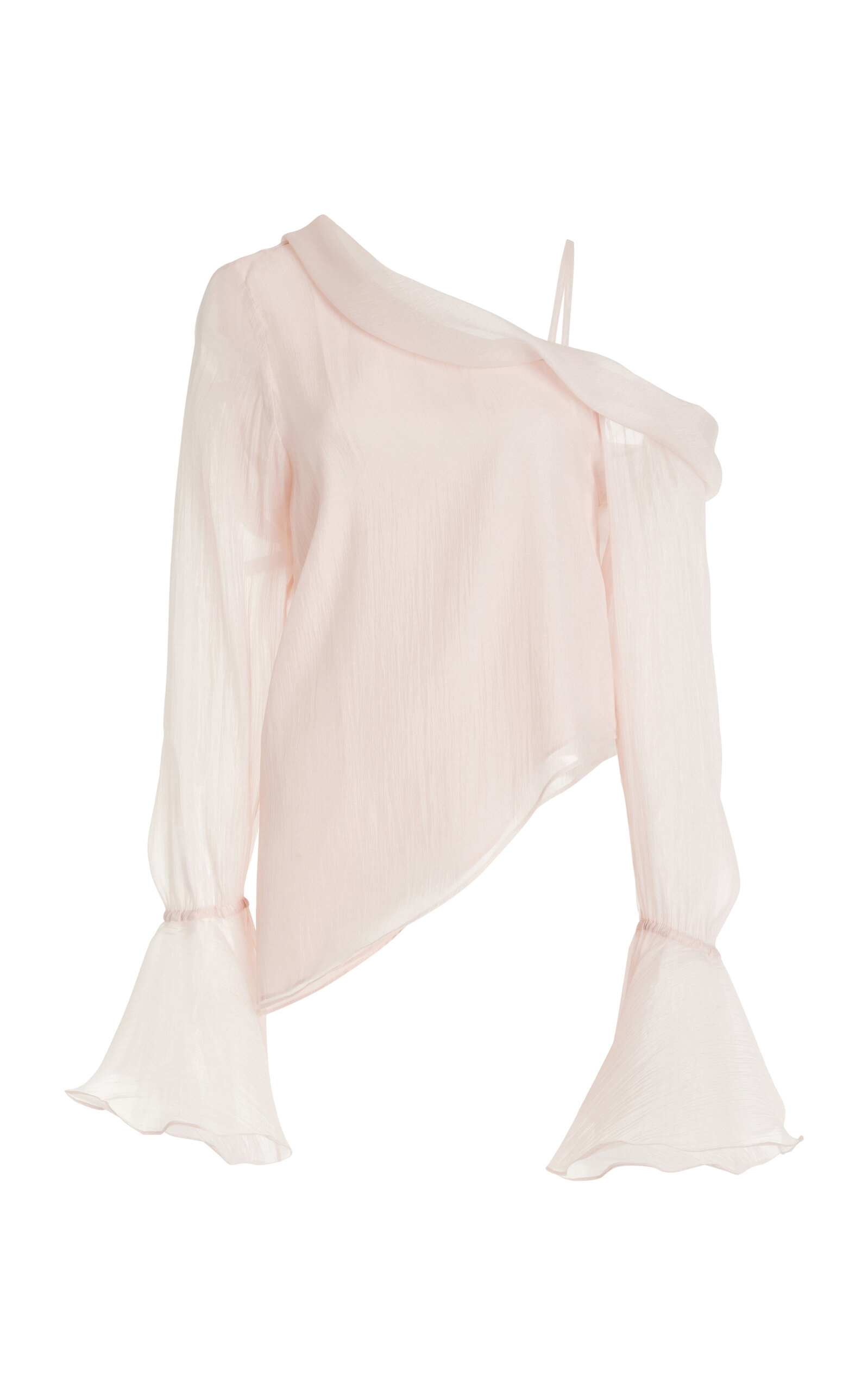 Aje Edith Draped One-shoulder Top In Pink