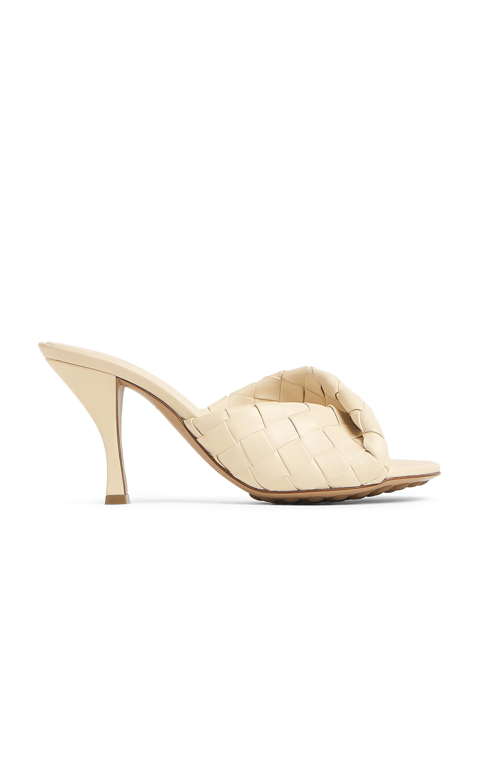 Bottega Veneta Blink Mule Sandal Intrecciato Nappa Opaque In White