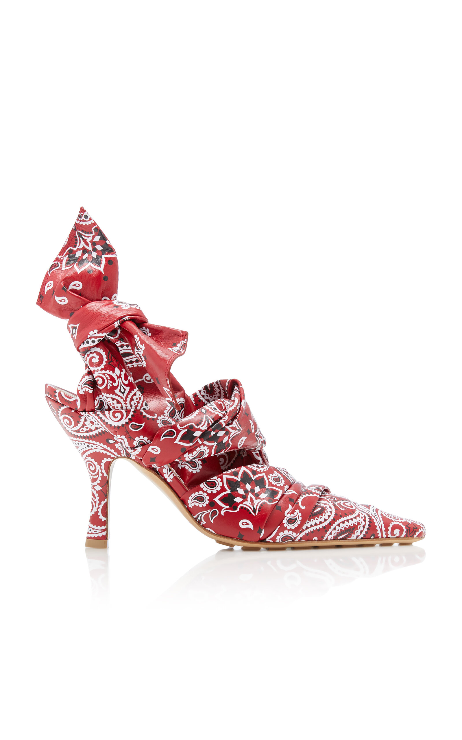 Bottega Veneta Bunnie Bandana Leather Slingback Pumps