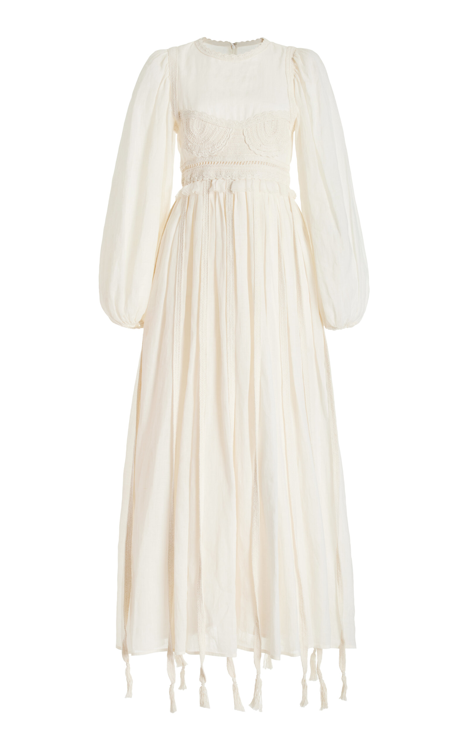 Ulla Johnson Aviva Crochet-detailed Maxi Dress In White