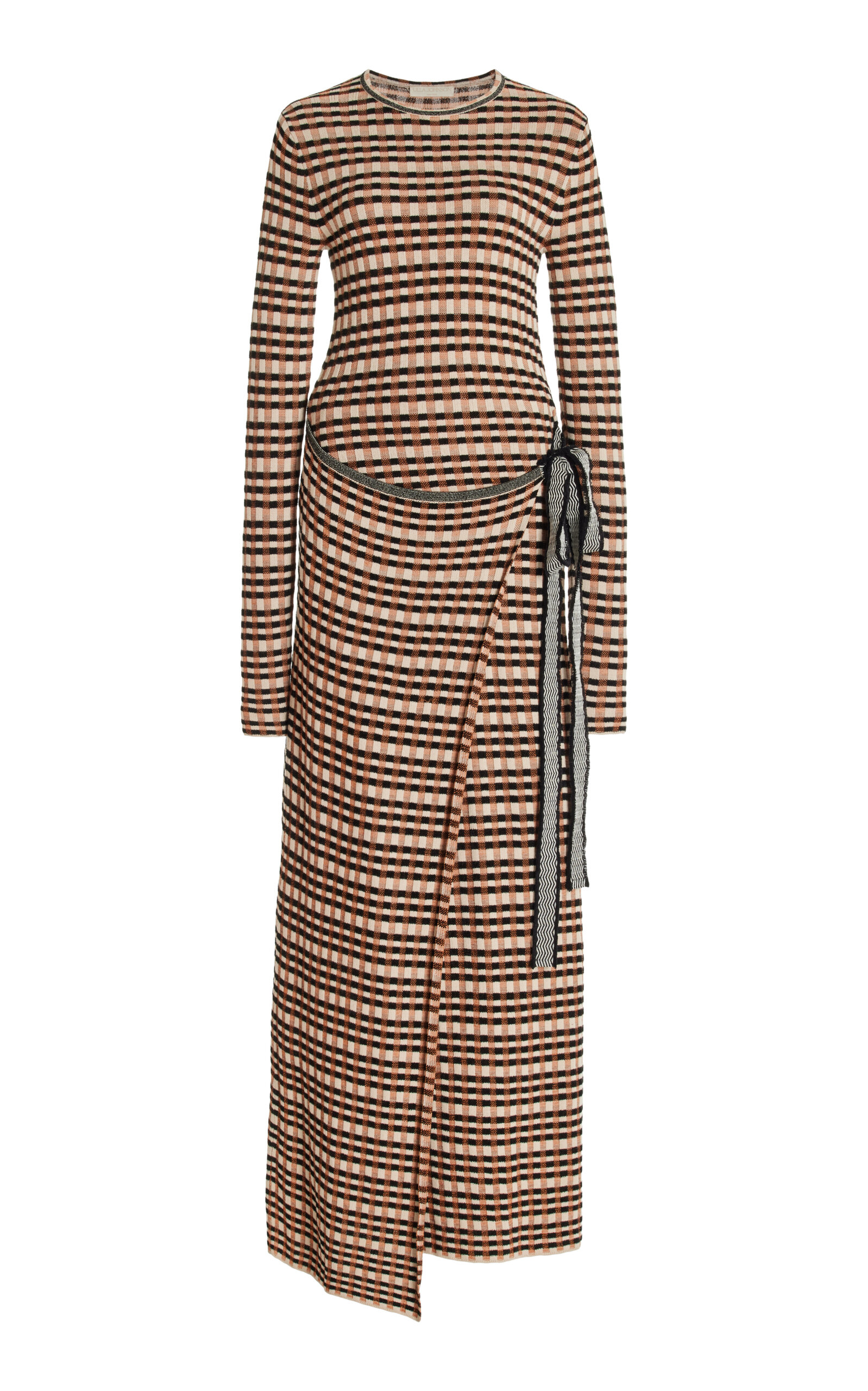 Shop Ulla Johnson Anouk Wrap-front Knit Midi Dress In Multi
