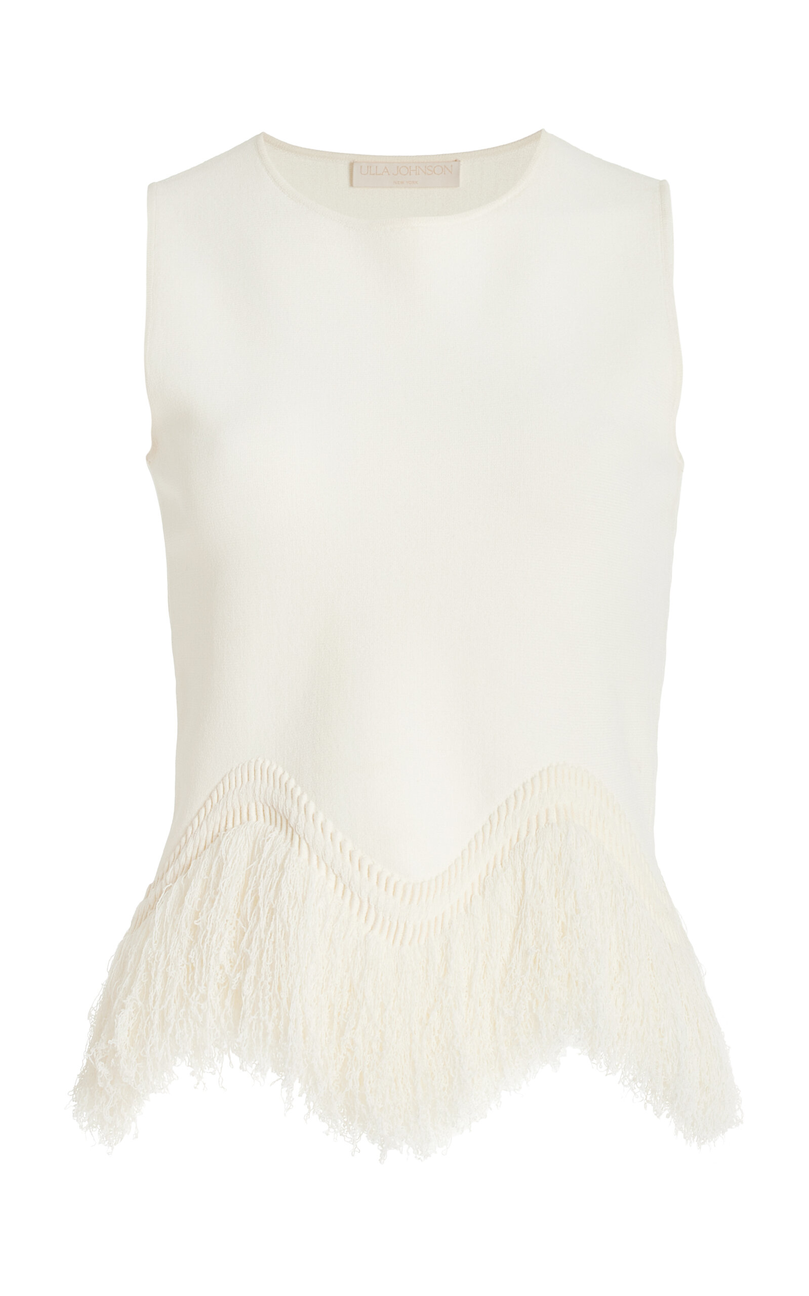 Ulla Johnson Koa Fringed Top In White