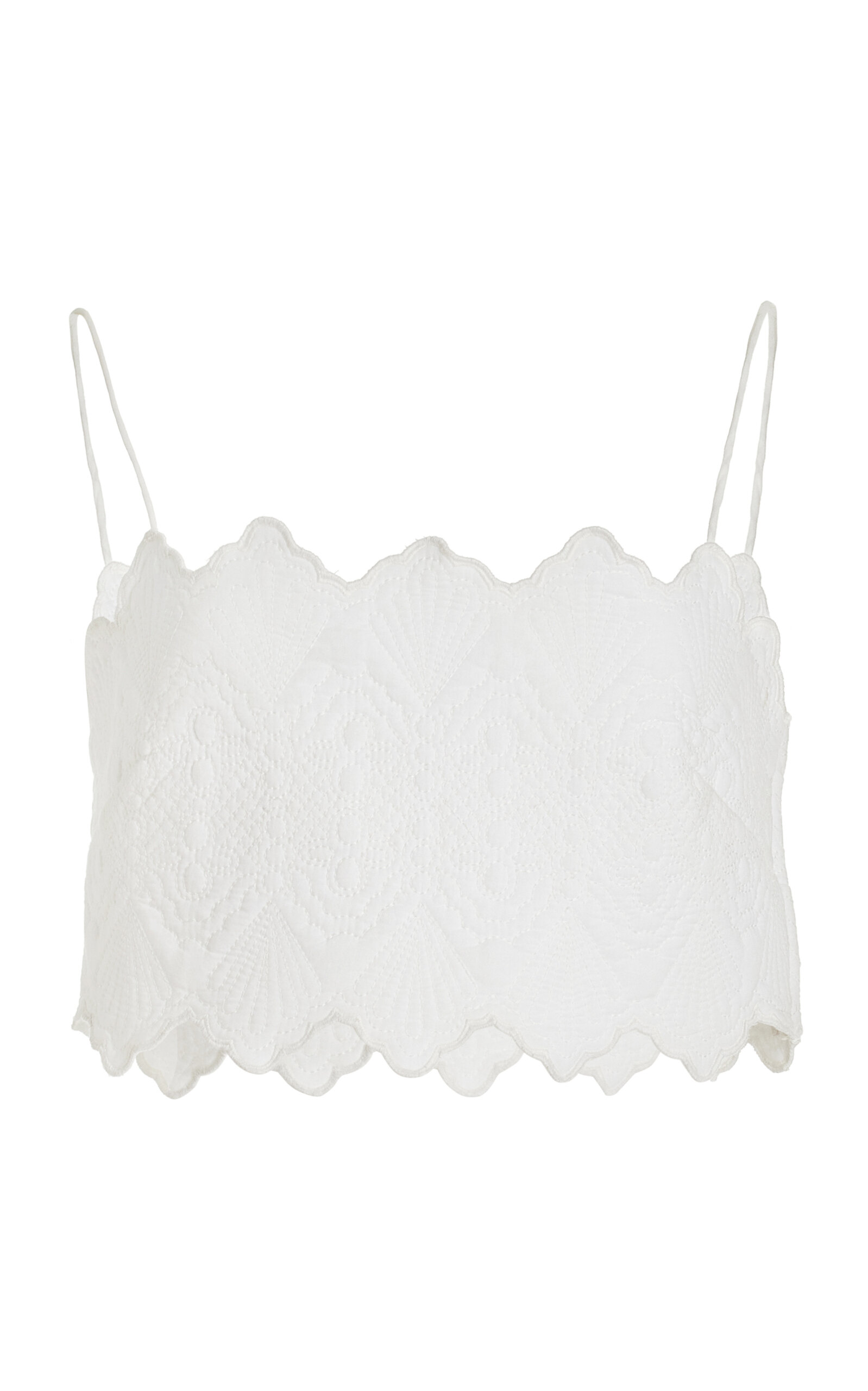 Ulla Johnson Marie Quilted Cotton Top In White