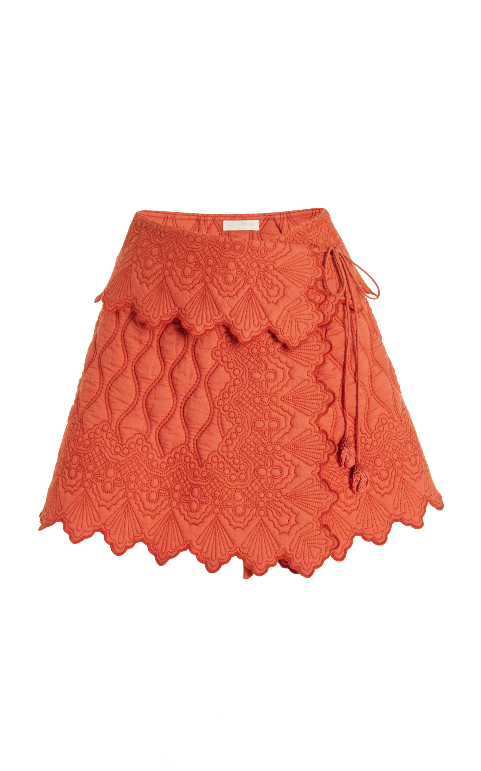 Ulla Johnson Taryn Quilted Cotton Mini Skirt In Red