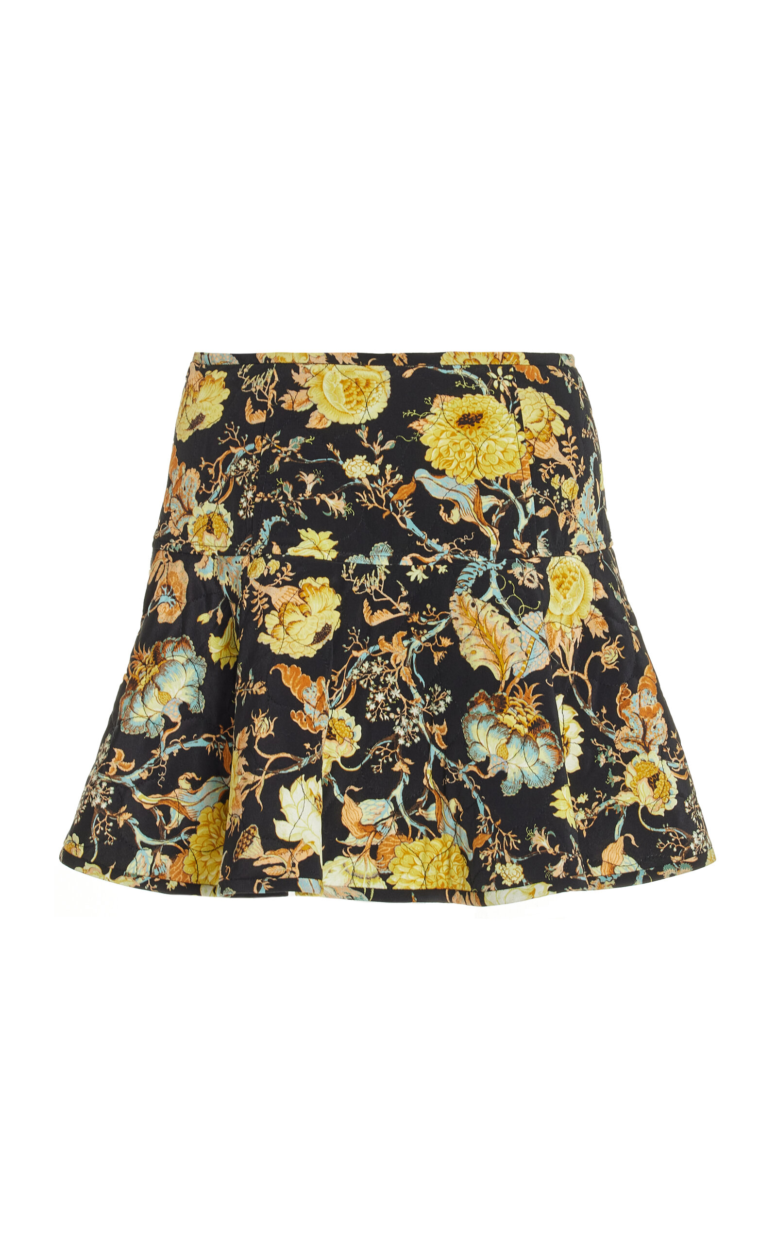 Ulla Johnson Ryla Printed Silk Mini Skirt In Black