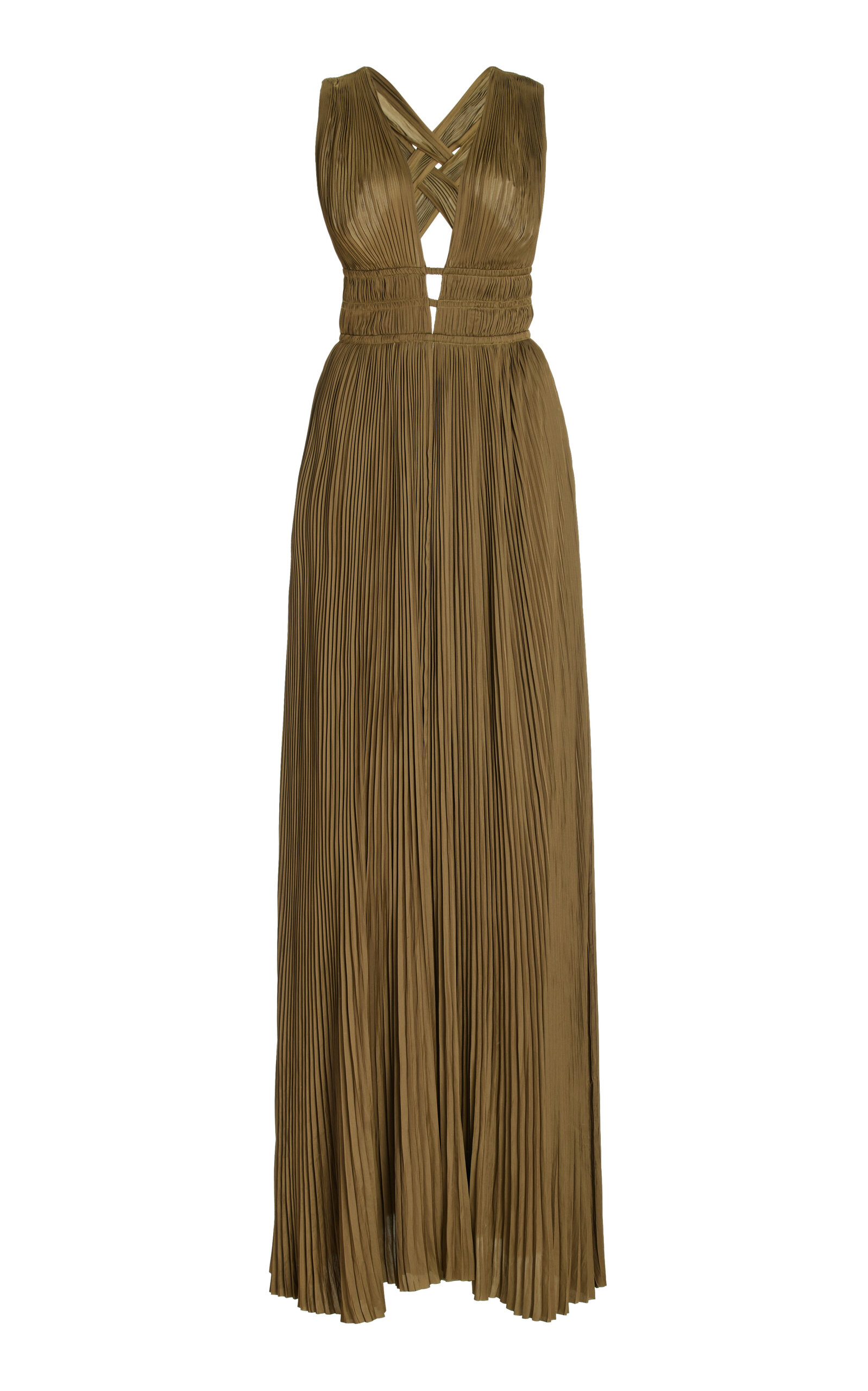 Ulla Johnson Veda Gathered Gown In Olive