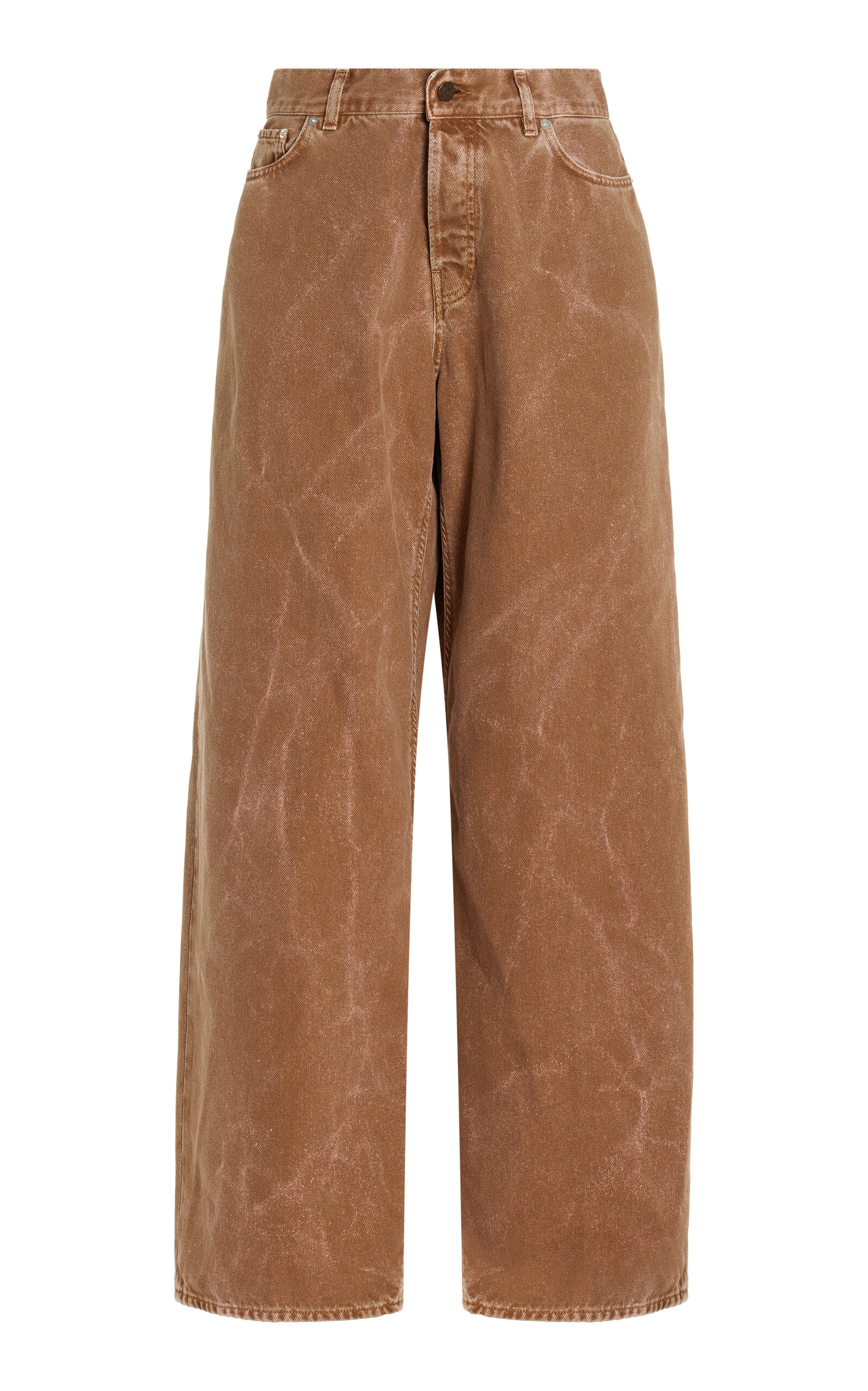 Shop Haikure Bethany Rigid Drop-rise Wide-leg Jeans In Brown